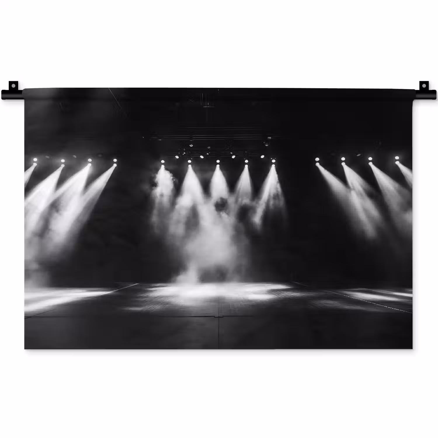 Theaterzaal - Mist - Spotlights - Zwart Wandkleed katoen klein -zz3d