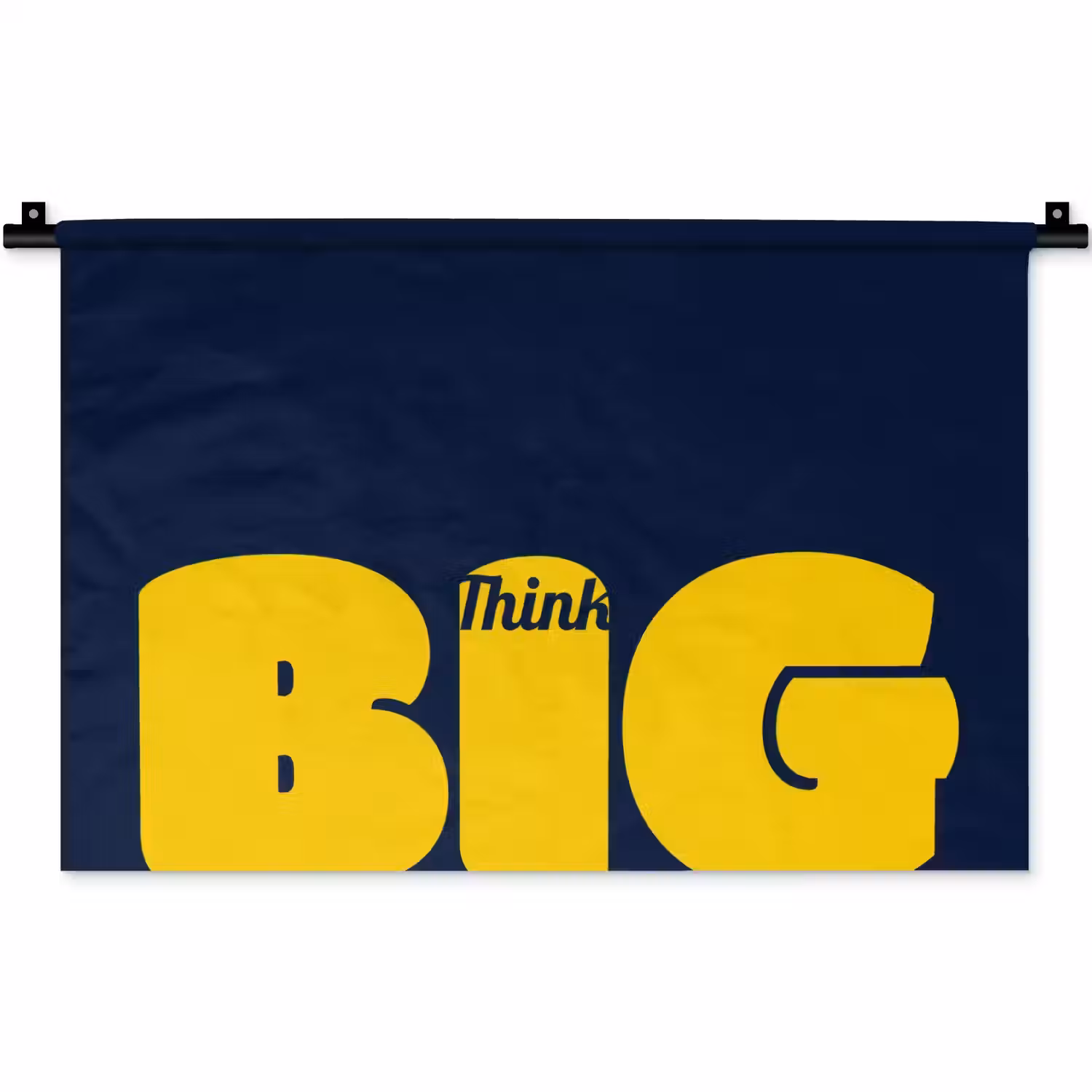 Think big - Blauw - Geel Wandkleed katoen klein -zz3d