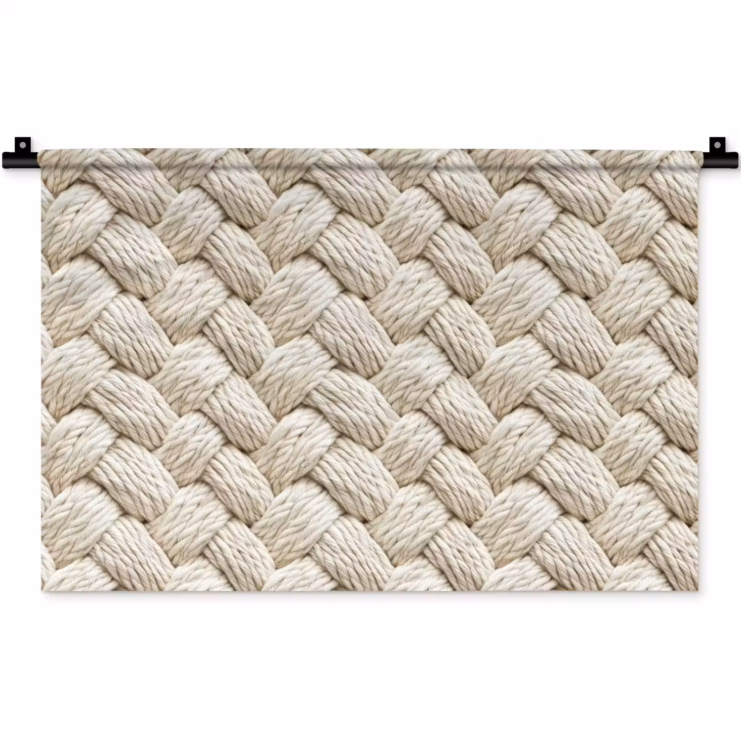 Touw - Gebreid - Beige Wandkleed katoen klein 269 -zz3d