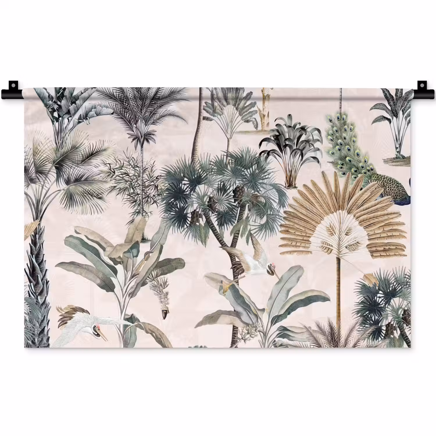 Tropisch - Bomen - Bladeren - Jungle Wandkleed katoen klein -zz3d