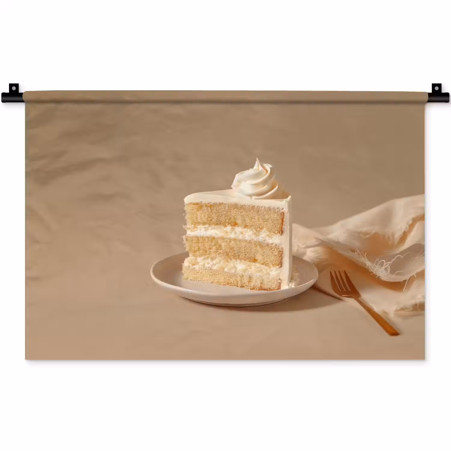 Vanilletaart - Cake - Romig Wandkleed katoen klein -zz3d