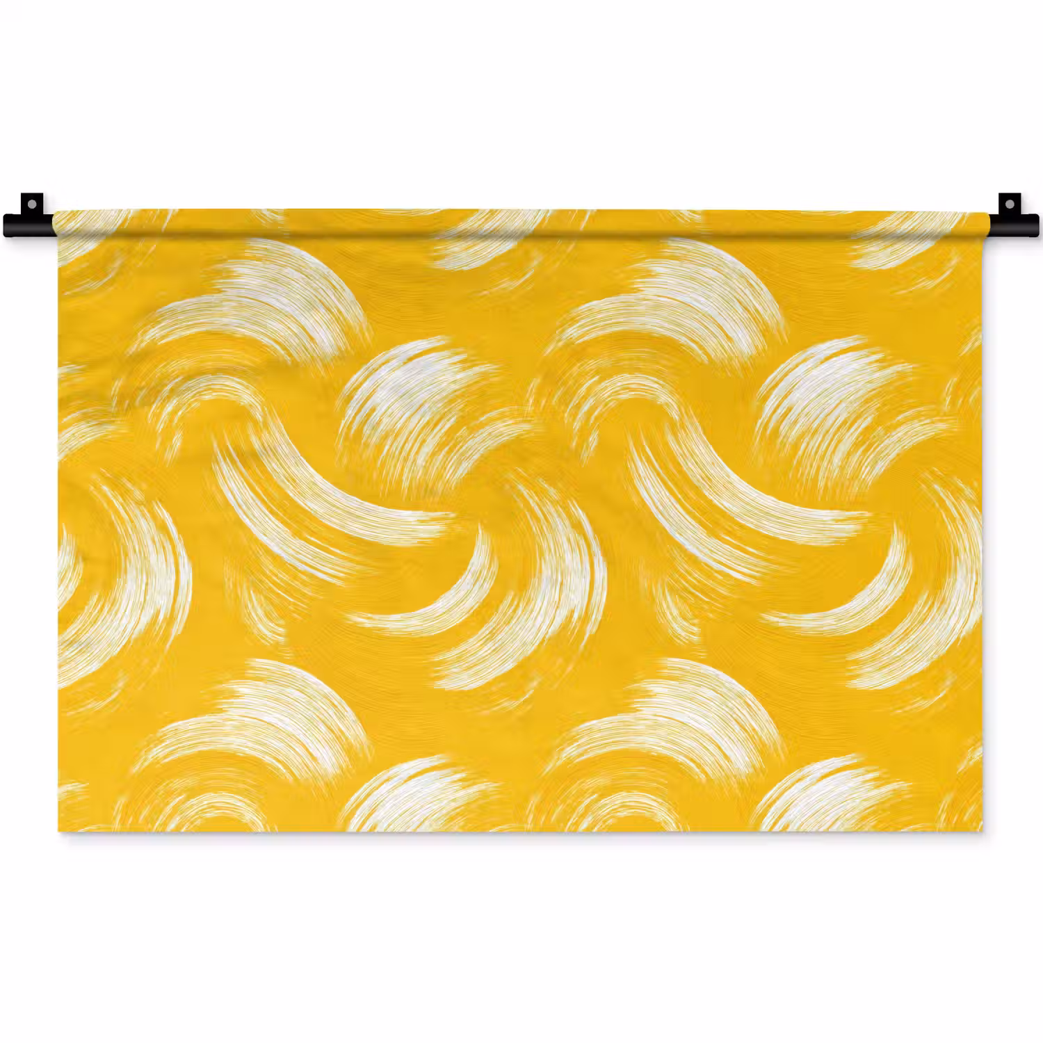 Verfstreken - Abstract - Dynamisch - Geel Wandkleed katoen klein 269 -zz3d