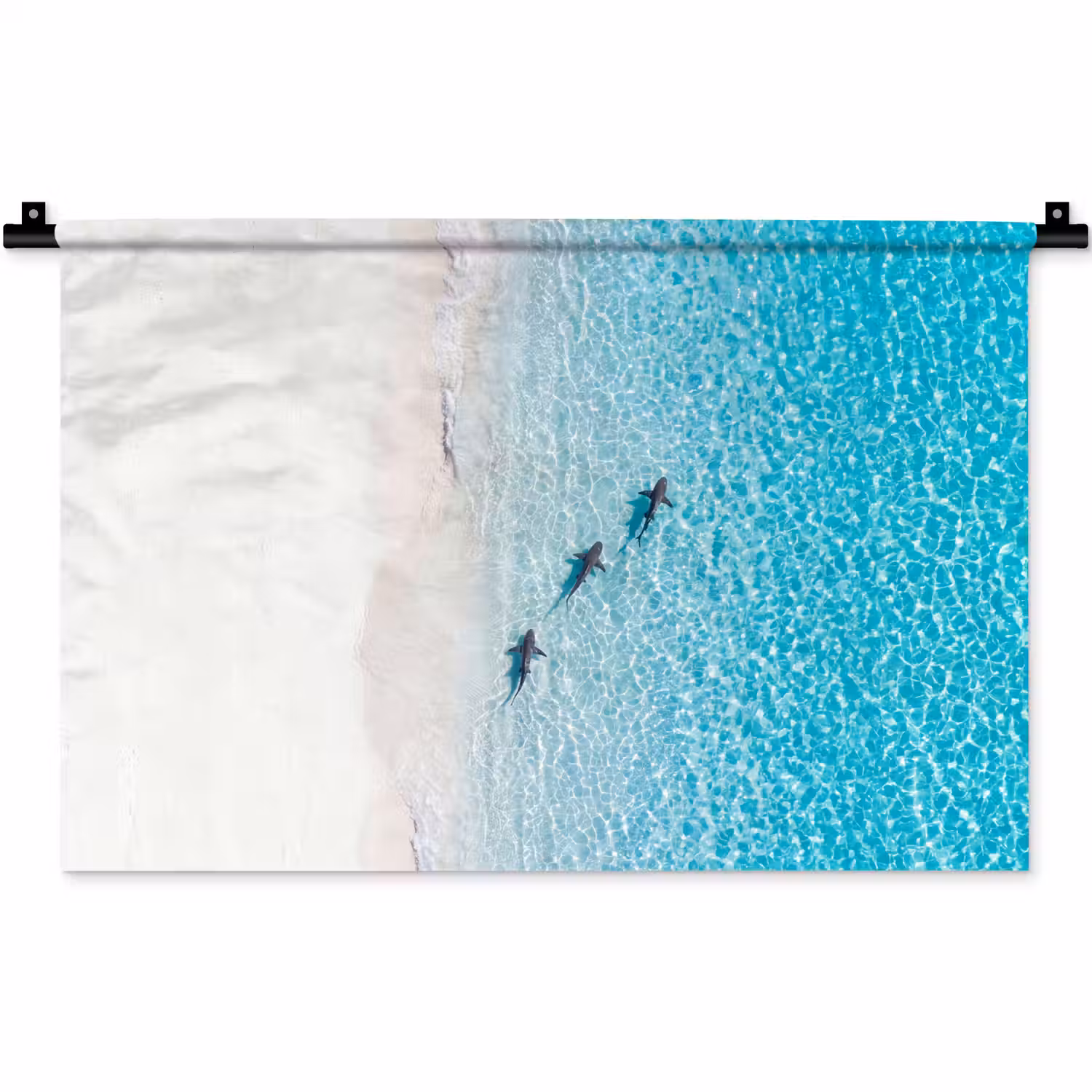 Vis - Oceaan - Strand - Turquoise - Natuur Wandkleed katoen klein -zz3d