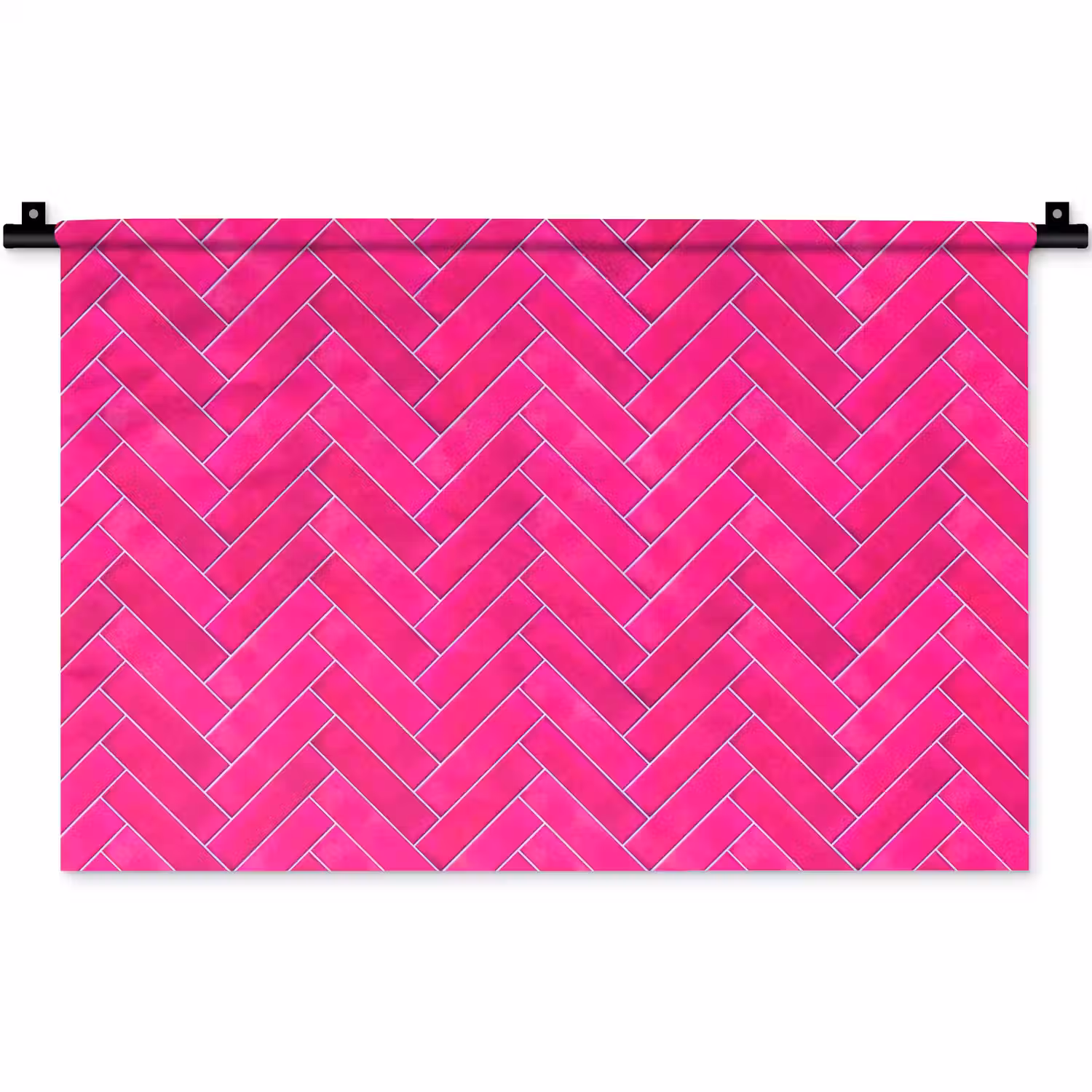 Visgraat - Wandtegel - Fuchsia - Roze Wandkleed katoen klein 269 -zz3d