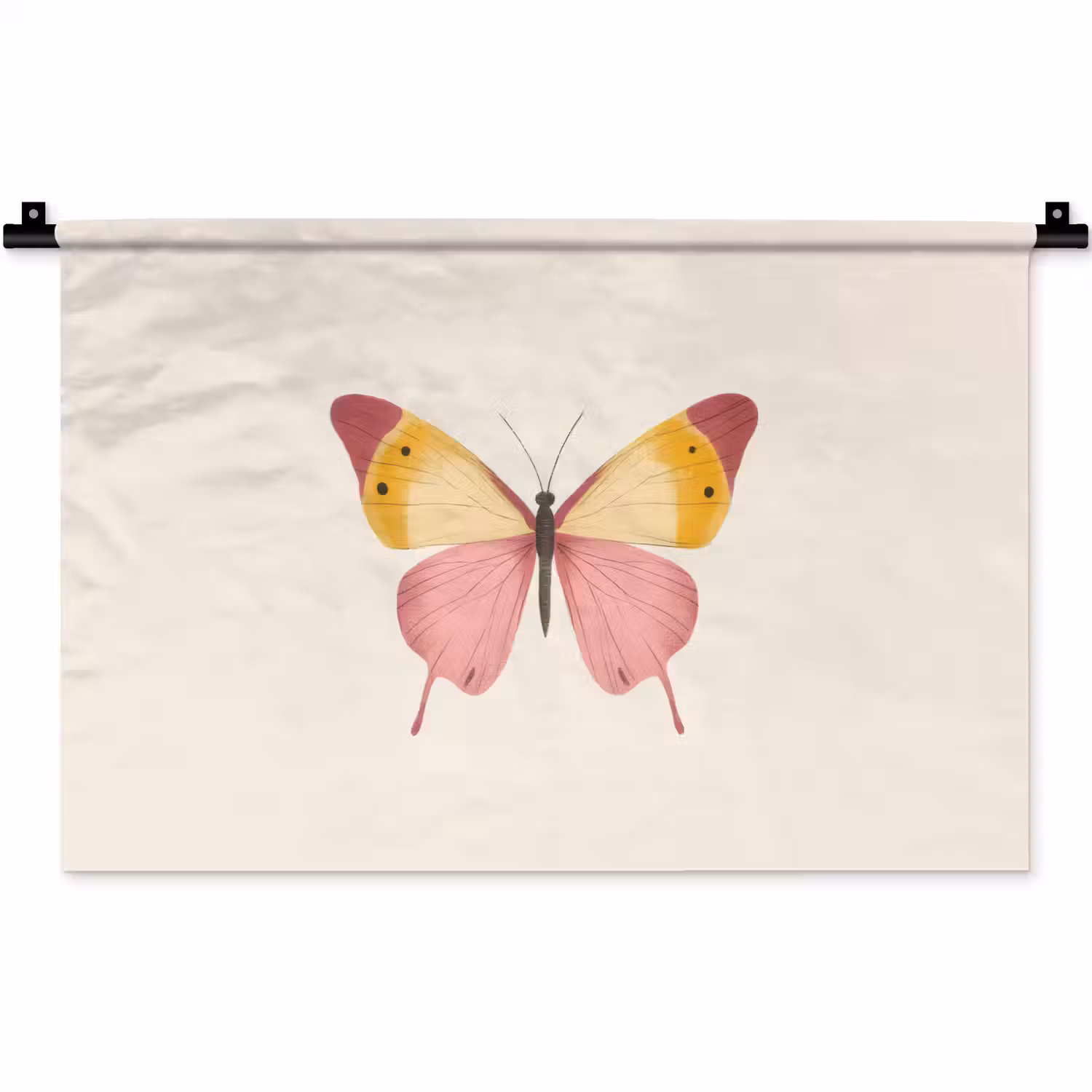 Vlinder - Illustratie - Roze Wandkleed katoen klein -zz3d
