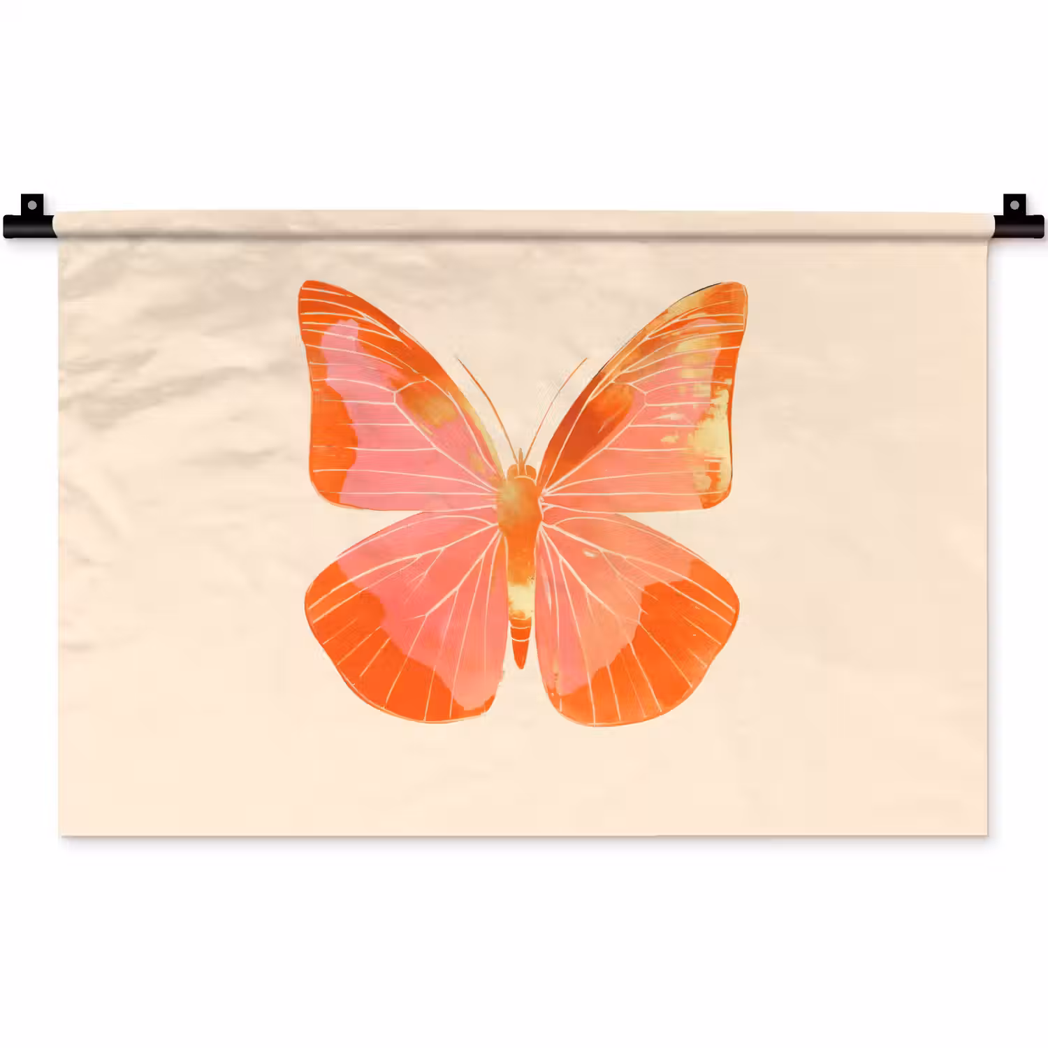 Vlinder - Minimalistisch - Roze Wandkleed katoen klein -zz3d