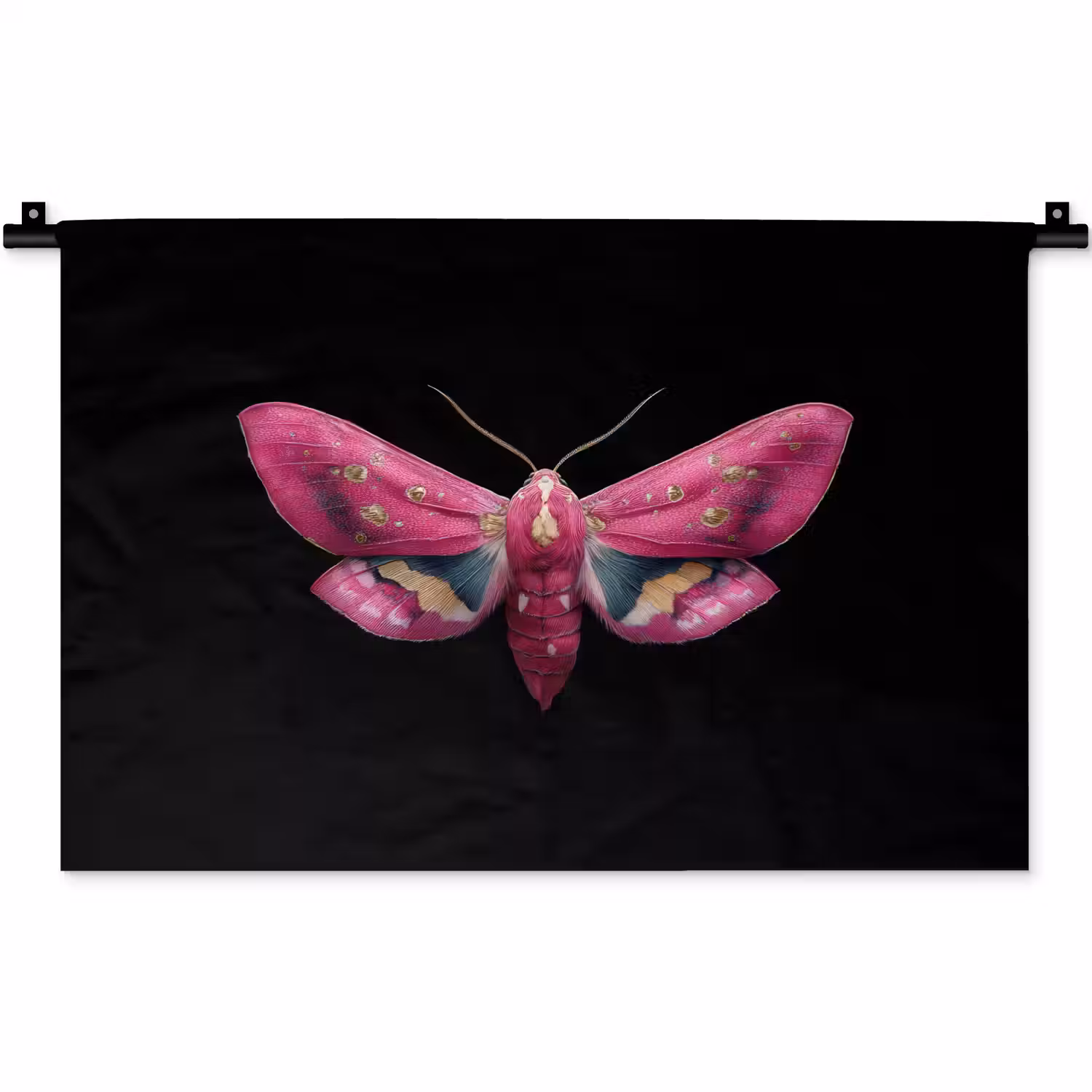 Vlinder - Roze - Nachtvlinder Wandkleed katoen klein -zz3d