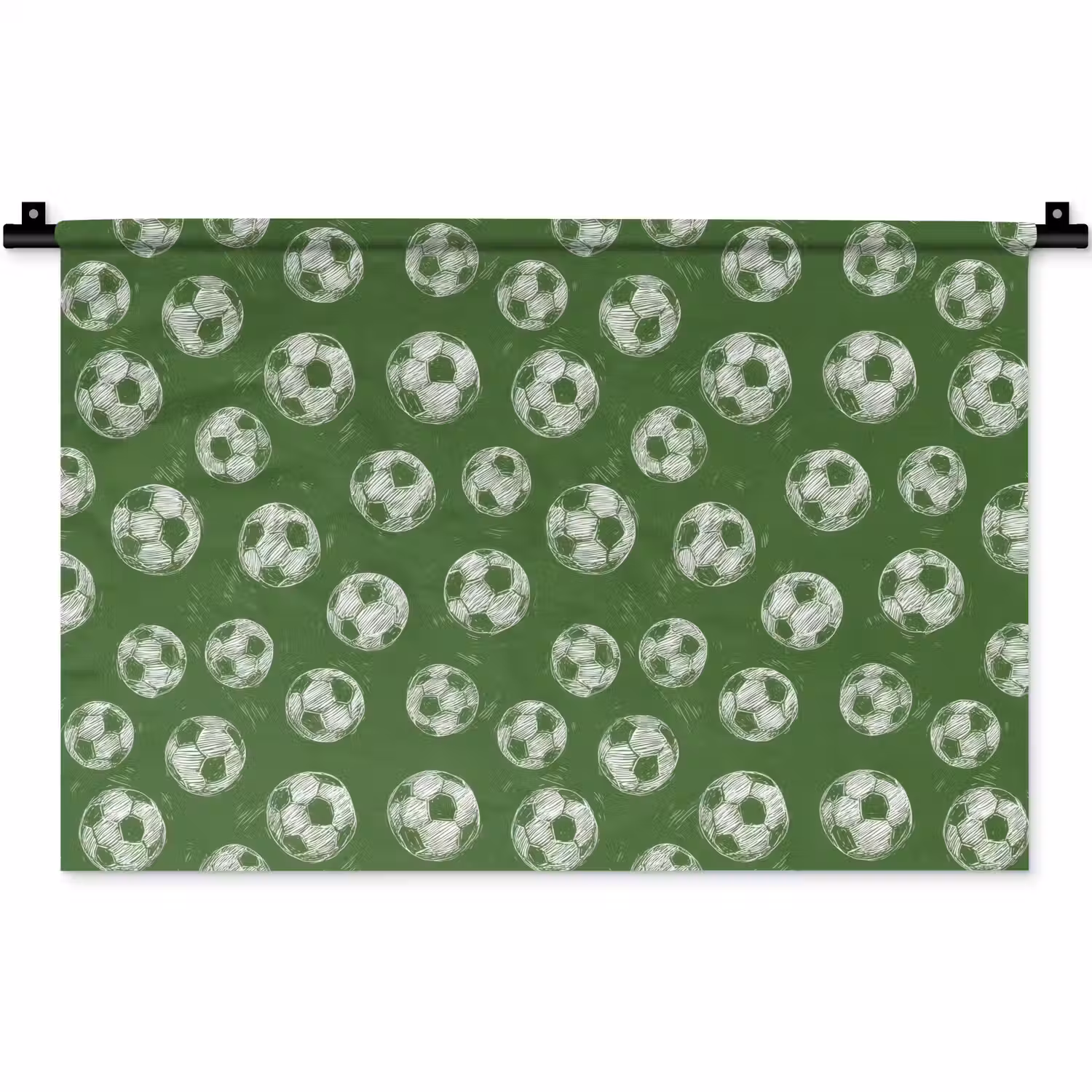 Voetbal - Sport - Groen Wandkleed katoen klein 269 -zz3d