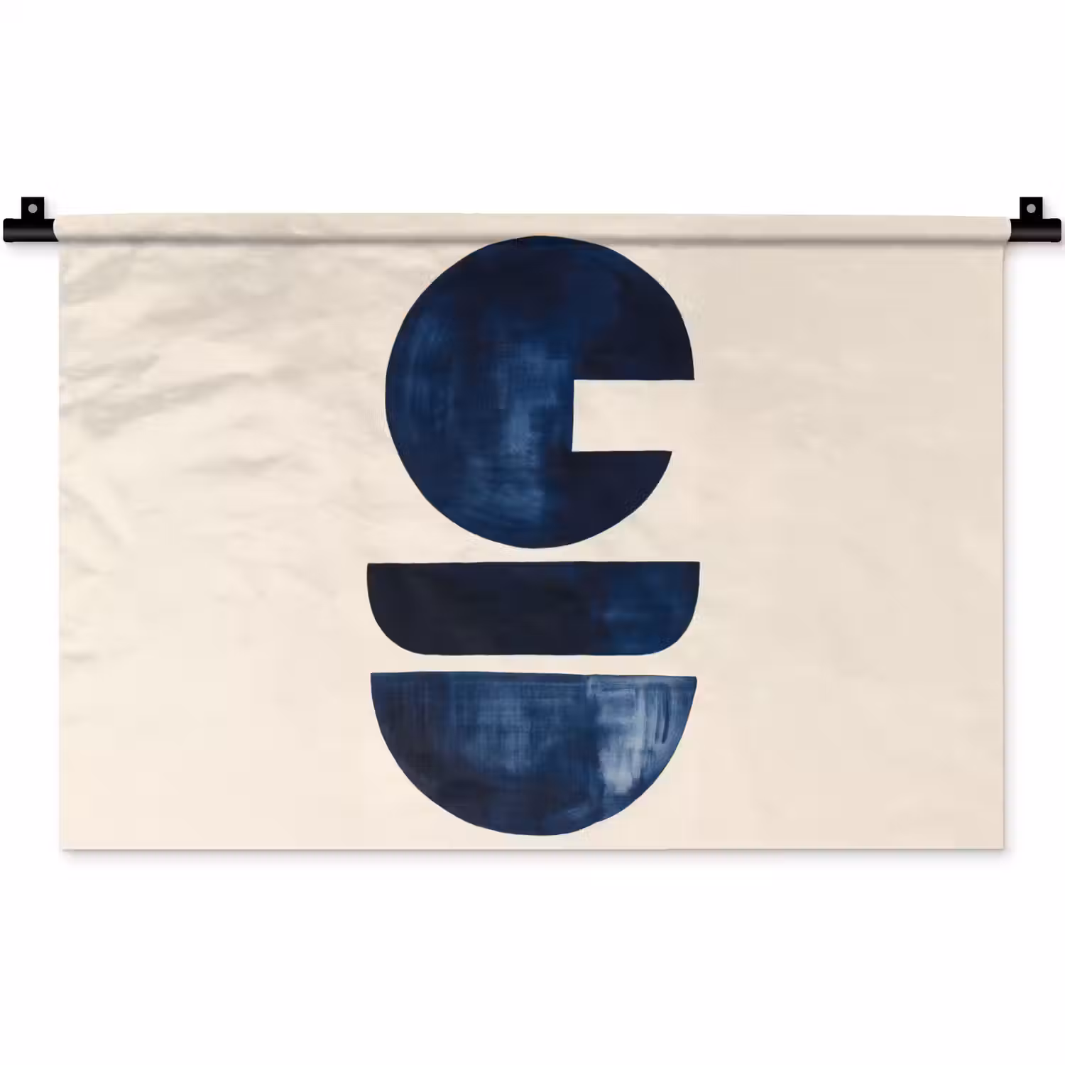 Vormen - Blauw - Abstract Wandkleed katoen klein -zz3d