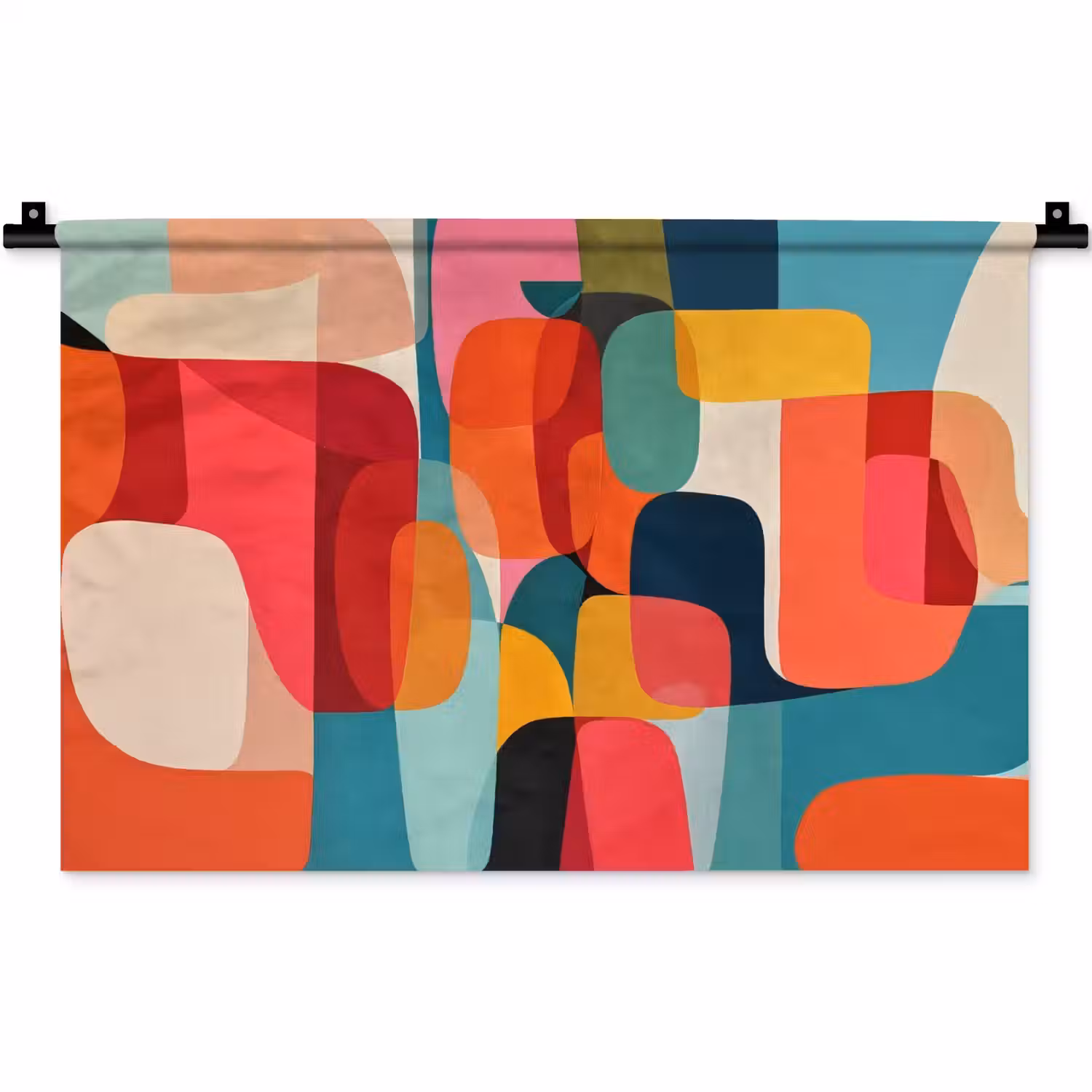 Vormen - Kleurrijk - Abstract - Vlakken Wandkleed katoen klein -zz3d
