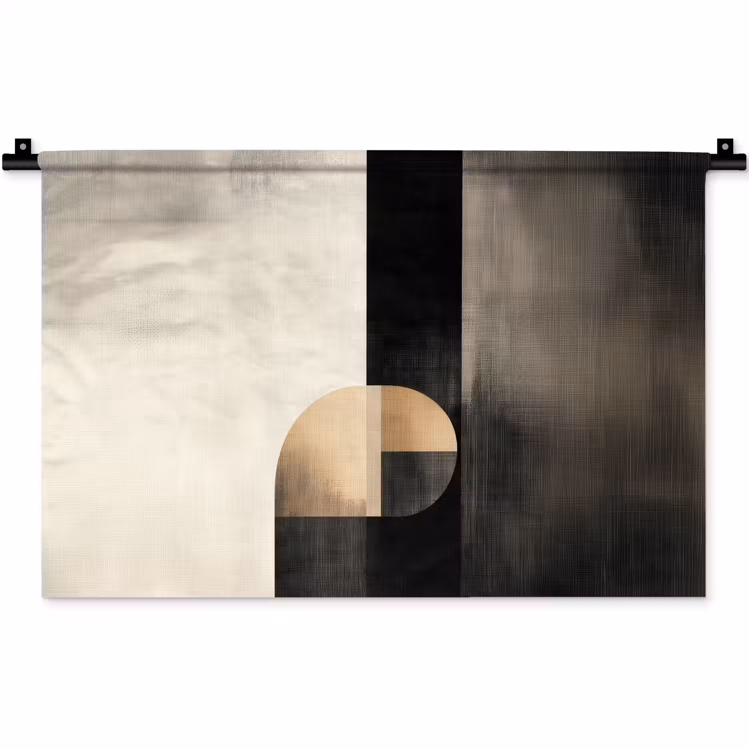 Vormen - Modern - Zwart Wandkleed katoen klein -zz3d