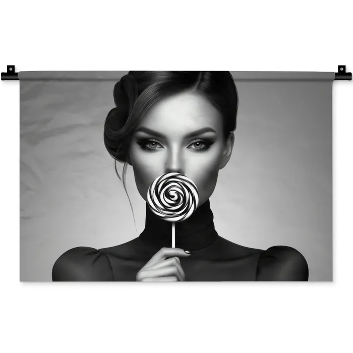 Vrouw - Lolly - Zwart Wandkleed katoen klein -zz3d