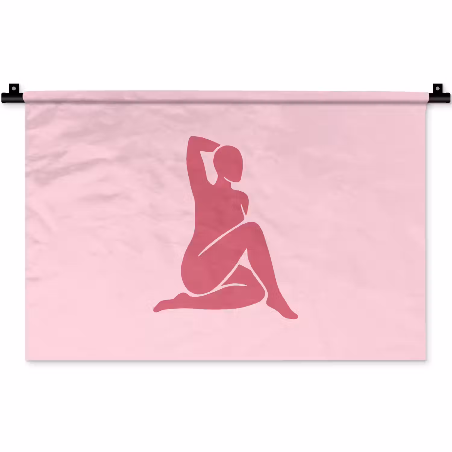 Vrouw - Silhouet - Abstract - Modern - Roze Wandkleed katoen klein -zz3d