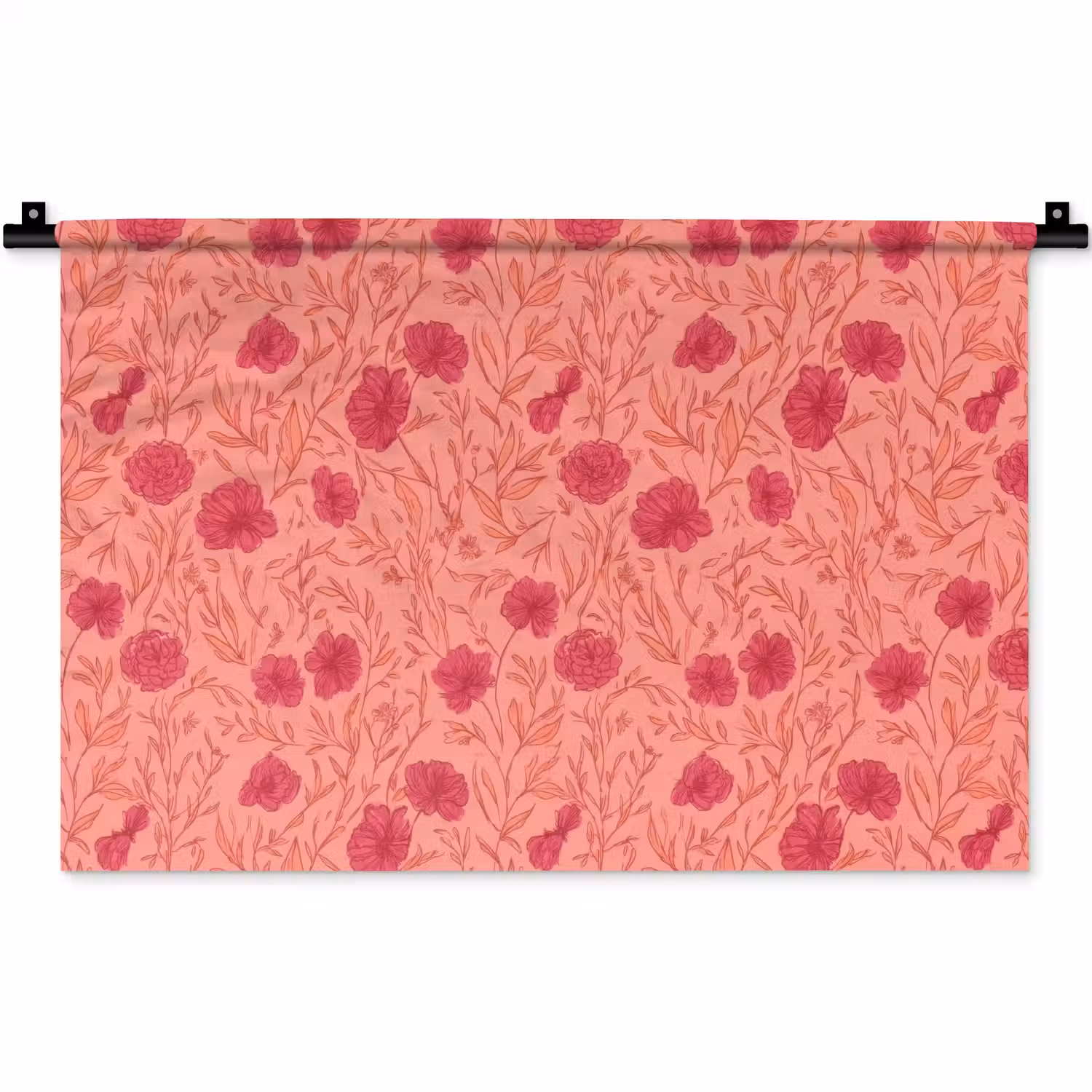 Weidebloemen - Romantisch - Roze Wandkleed katoen klein 269 -zz3d