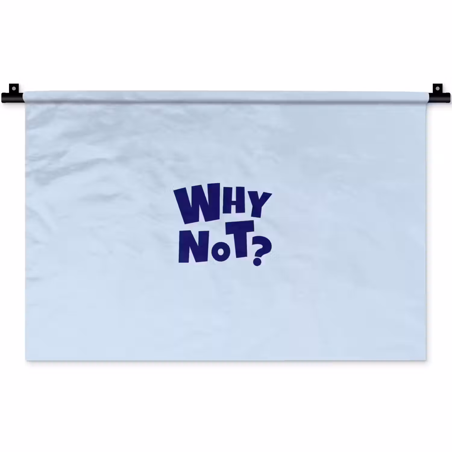 Why not - Blauw - Licht blauw - Quote Wandkleed katoen klein -zz3d