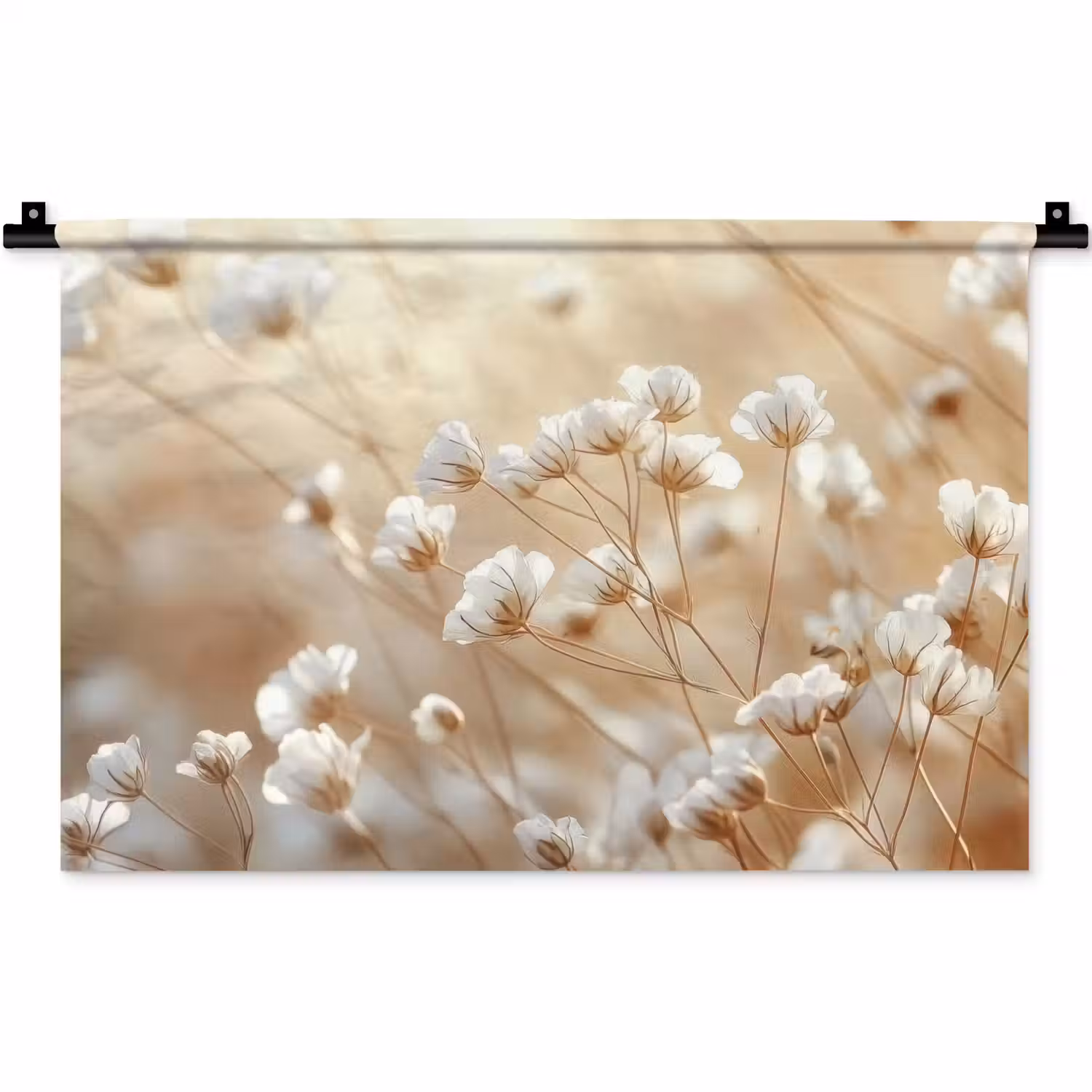 Wilde - Bloemen - Wit Wandkleed katoen klein -zz3d