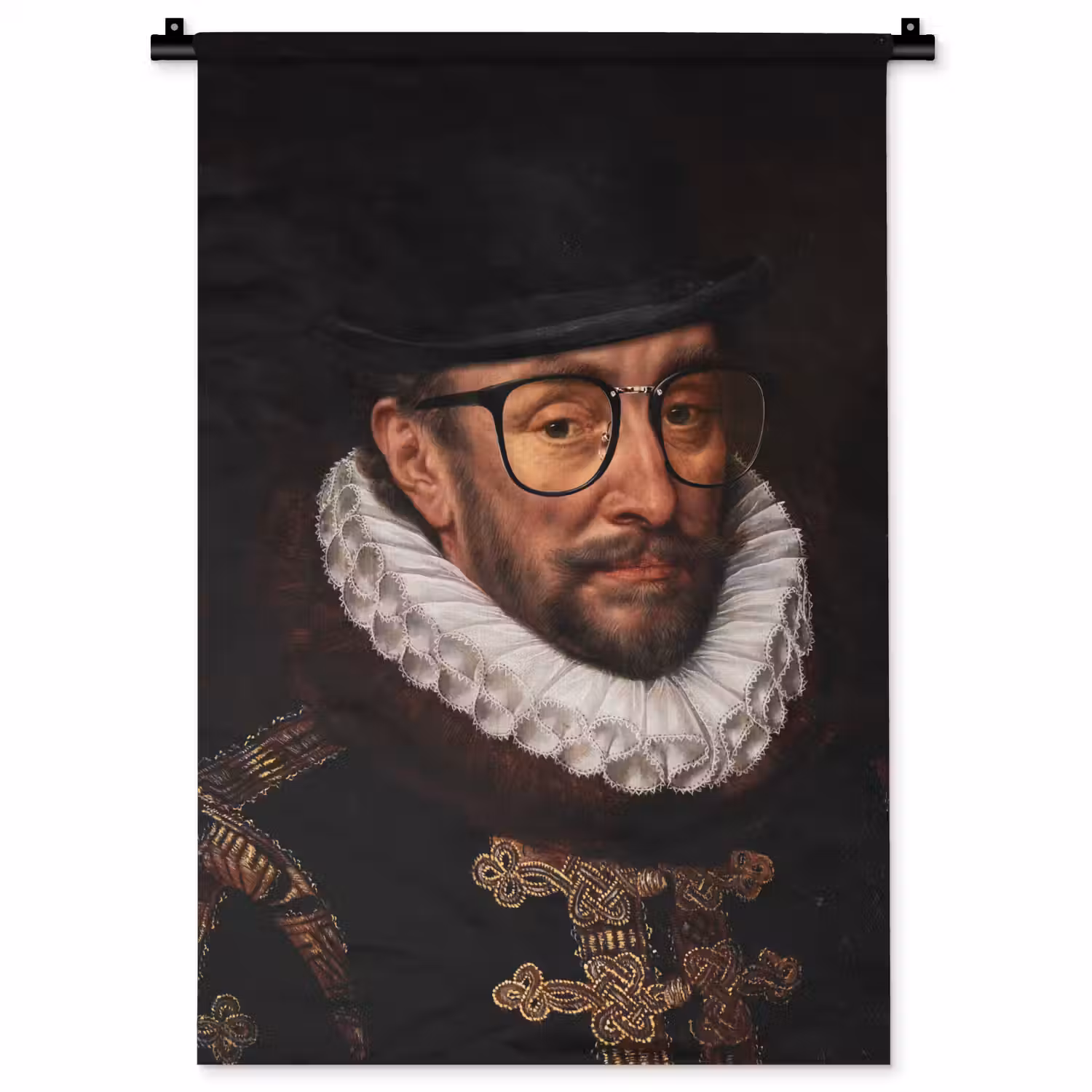 Willem van Oranje - Adriaen Thomasz - Bril Wandkleed katoen klein -zz3d