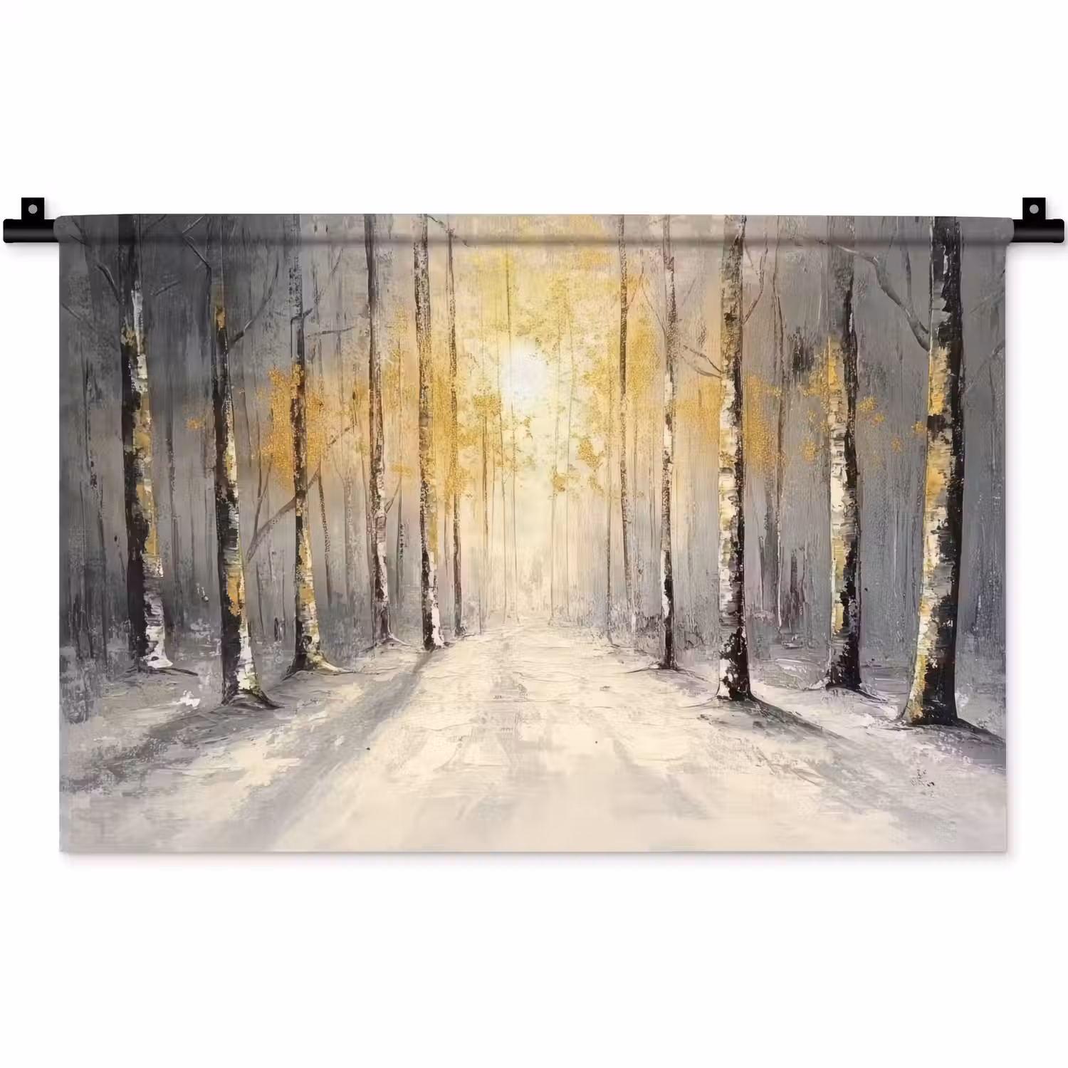 Winter - Abstract - Sneeuw - Natuur - Zon Wandkleed katoen klein -zz3d