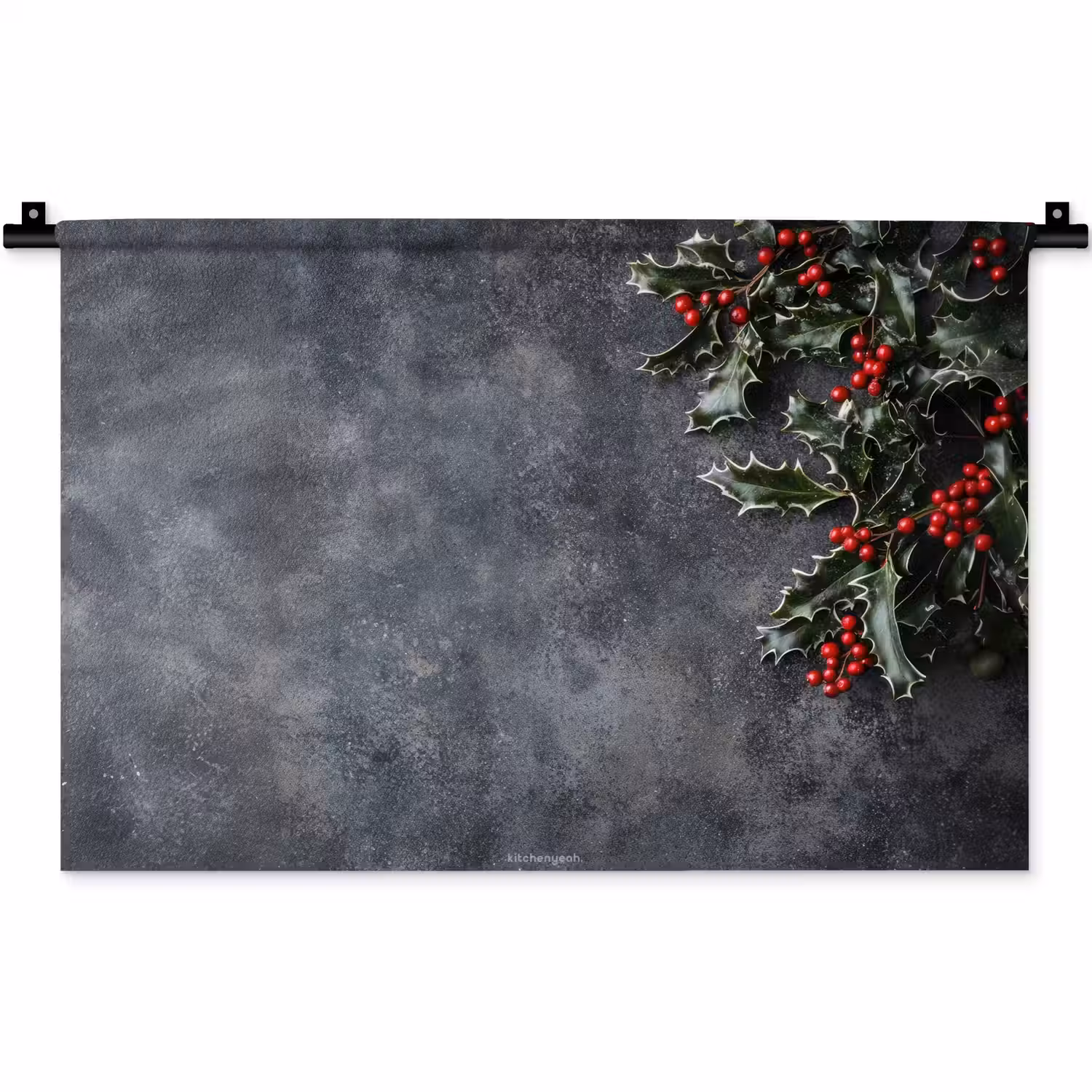 Winter - Hulst - Kerst - Beton Wandkleed katoen klein -zz3d