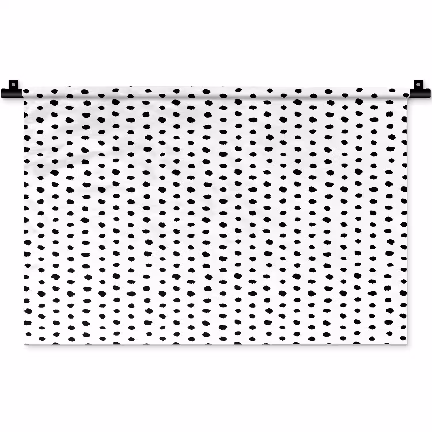 Wit - Zwart - Stippen - Patroon Wandkleed katoen klein 269 -zz3d