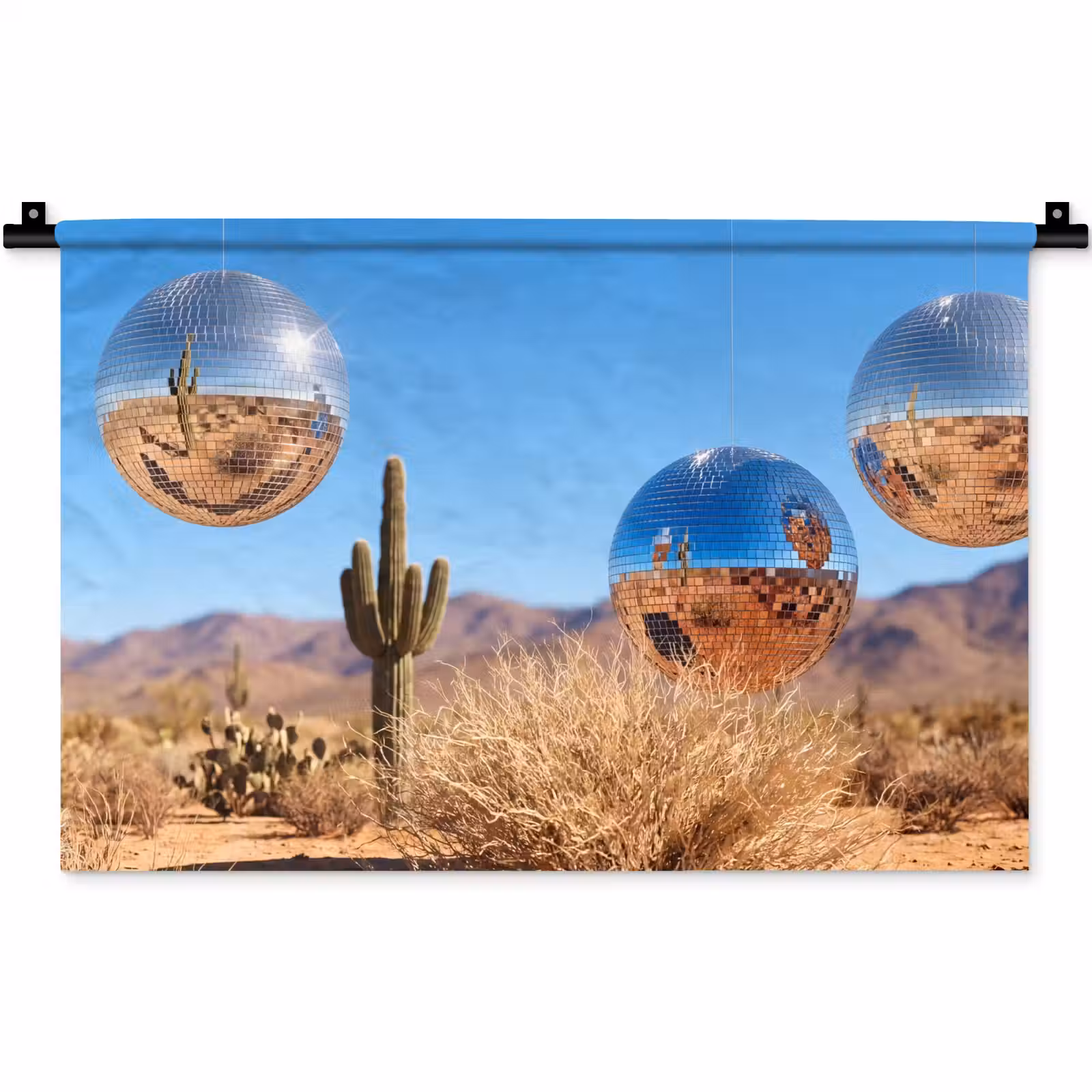 Wandkleed - Woestijn - Spiegelbal - Kunst - Woestijn - Spiegelbal - Kunst Wandkleed katoen klein