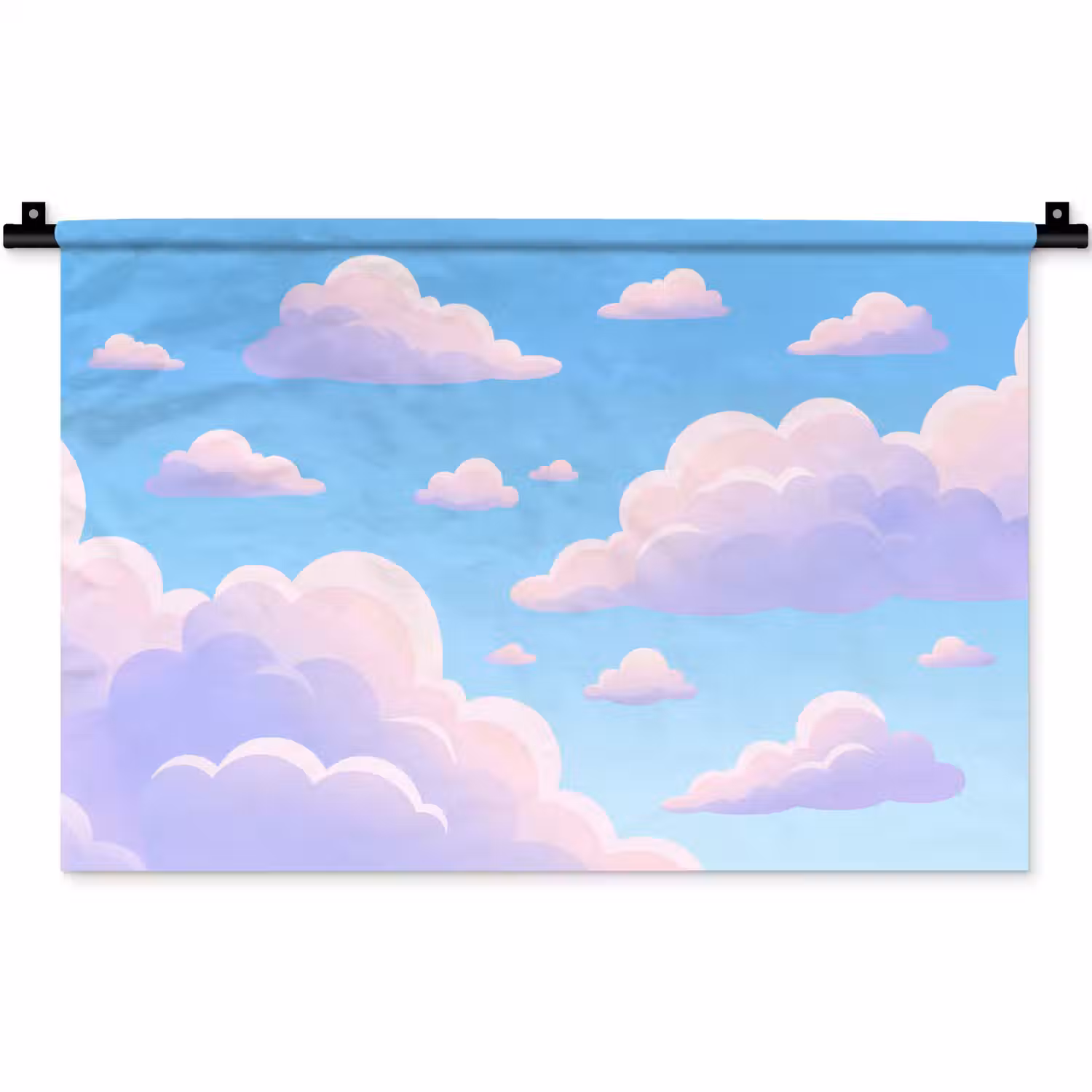 Wolken - Roze - Blauw - Natuur - Modern Wandkleed katoen klein -zz3d