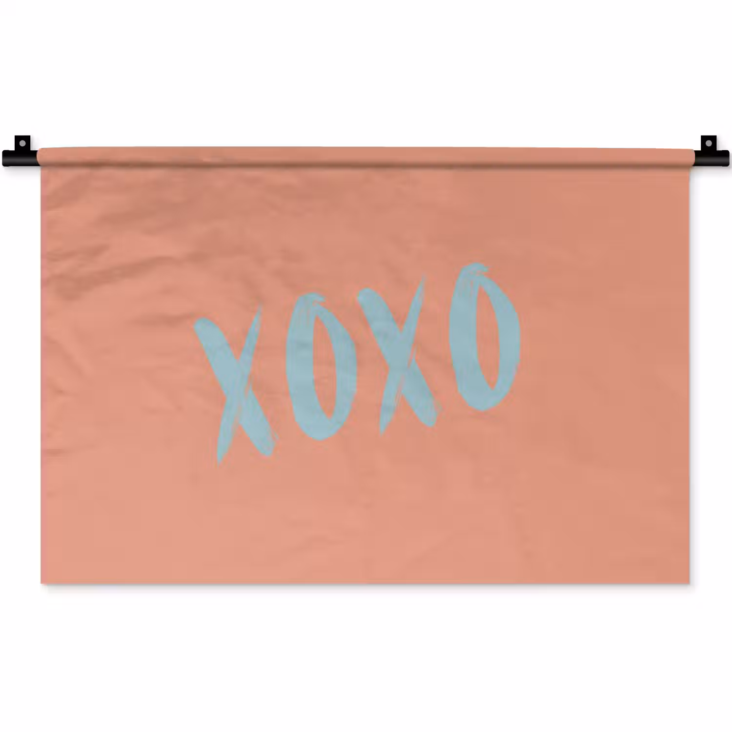 XOXO - Blauw - Perzikkleur Wandkleed katoen klein -zz3d