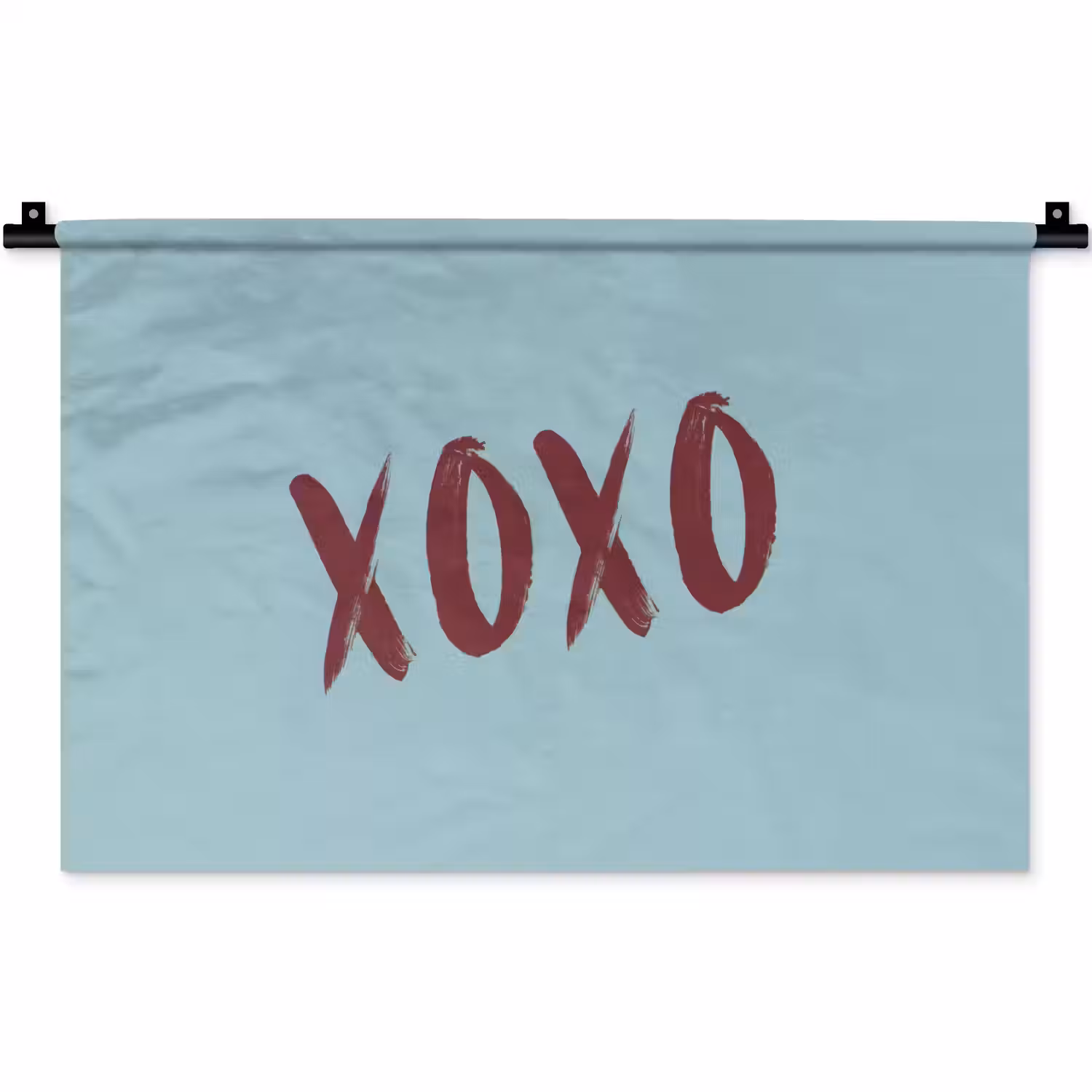 XOXO - Blauw - Rood Wandkleed katoen klein -zz3d