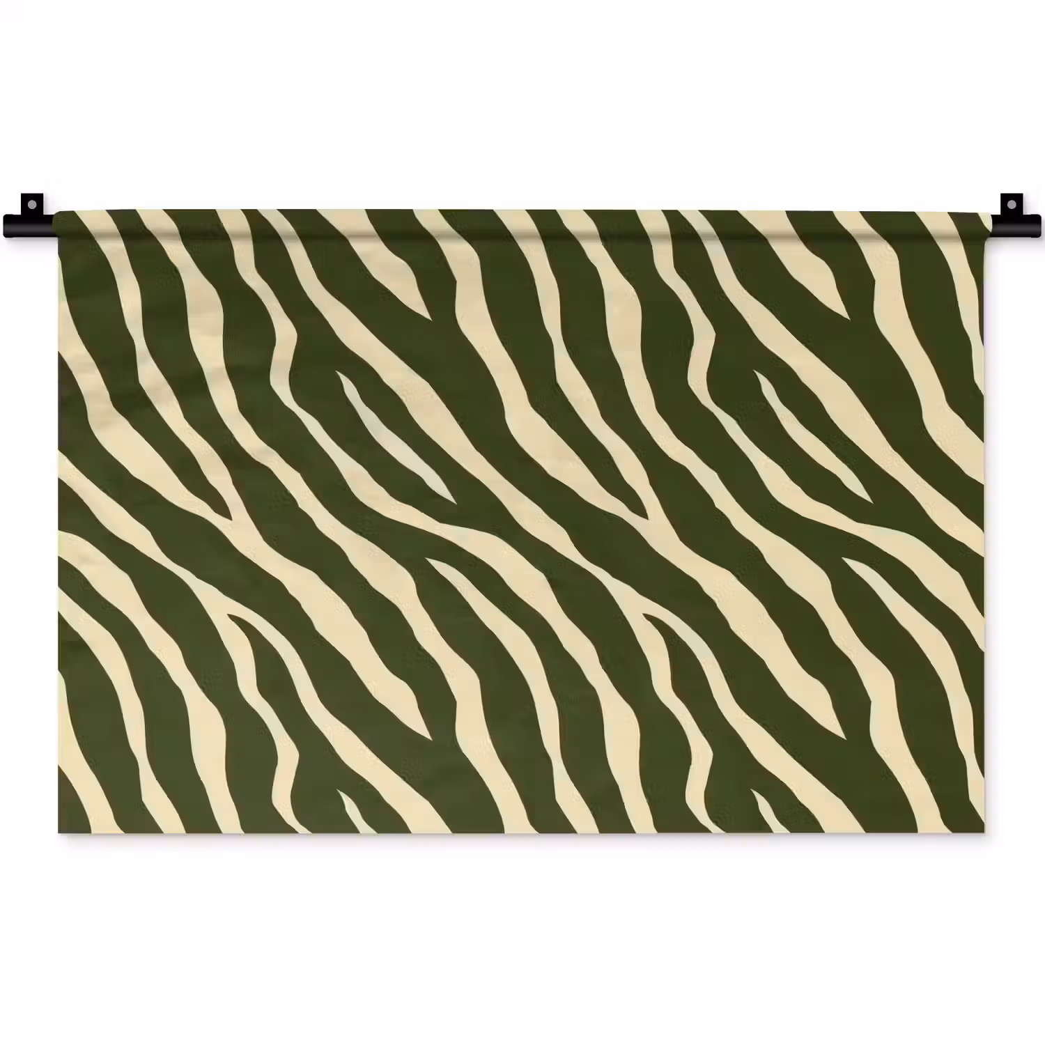 Zebra - Patroon - Groen Wandkleed katoen klein 269 -zz3d