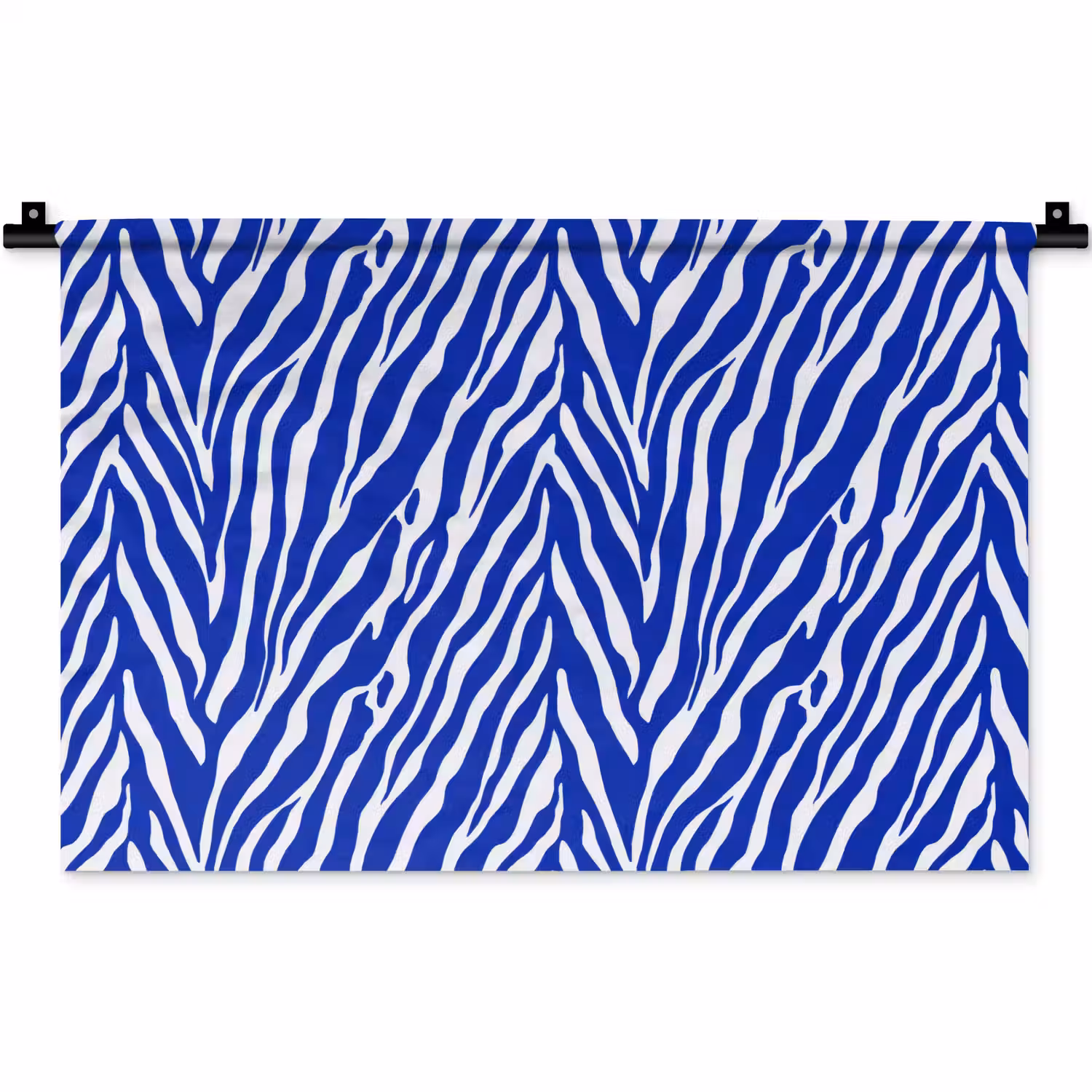 Zebra - Patroon - Kobalt - Blauw Wandkleed katoen klein 269 -zz3d