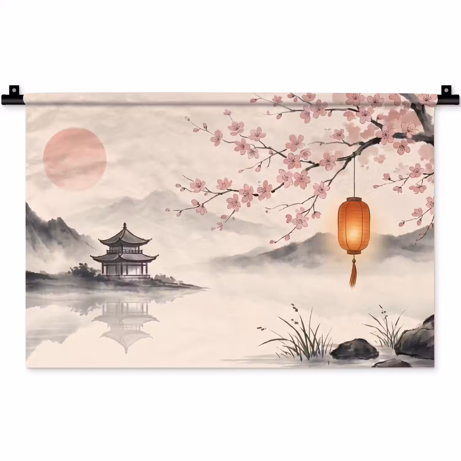 Zon - Japans - Traditioneel Wandkleed katoen klein -zz3d