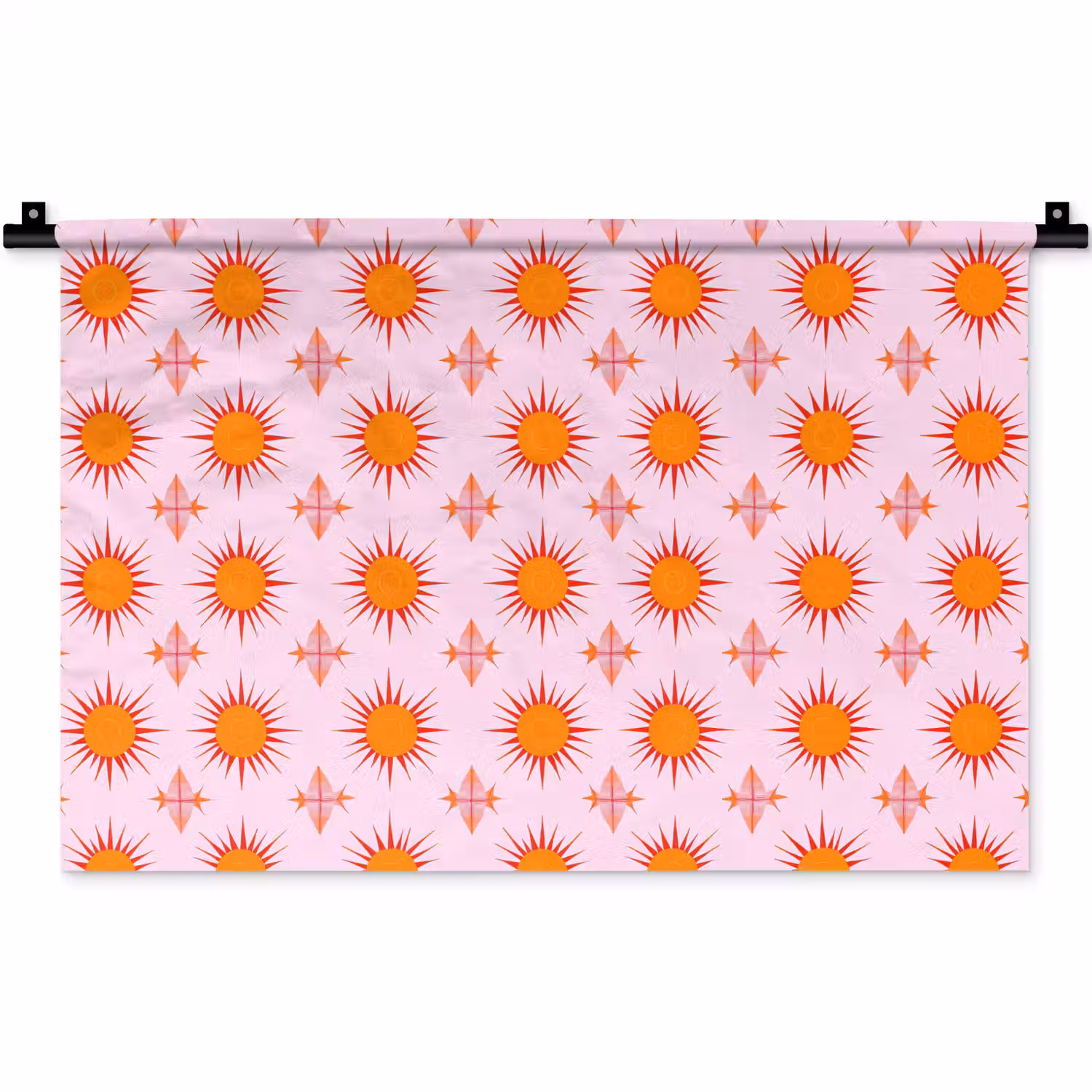 Zon - Patroon - Roze Wandkleed katoen klein 269 -zz3d