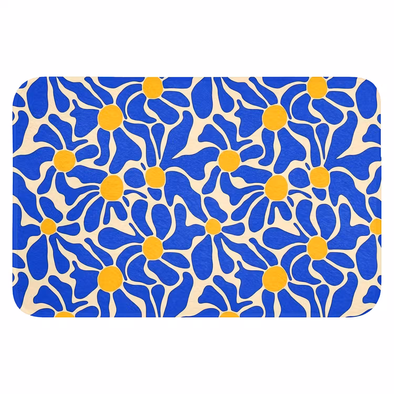 Abstract - Bloem - Blauw WCmat klein 1009 -3d