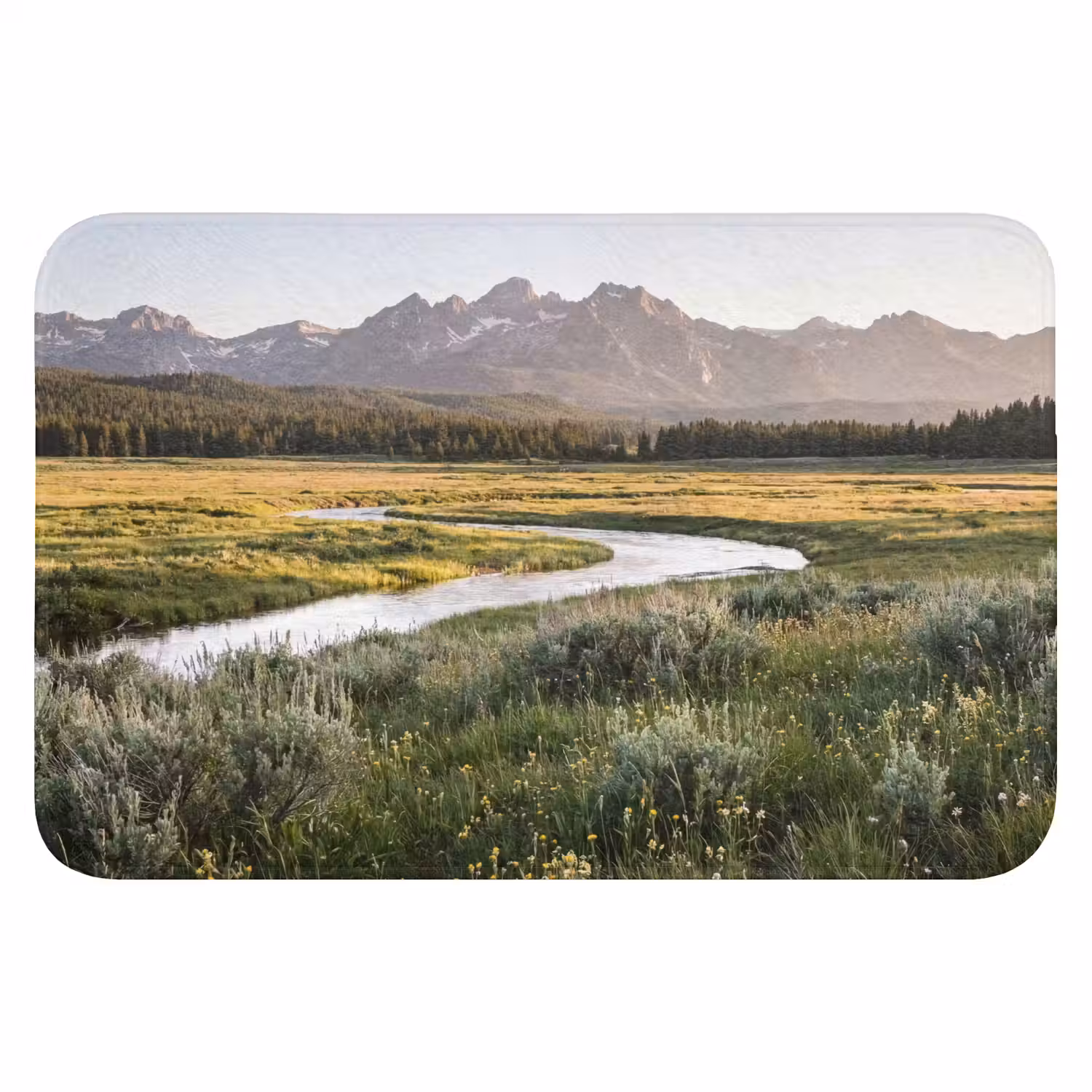 Berglandschap - Rivier - Bos WCmat klein -3d