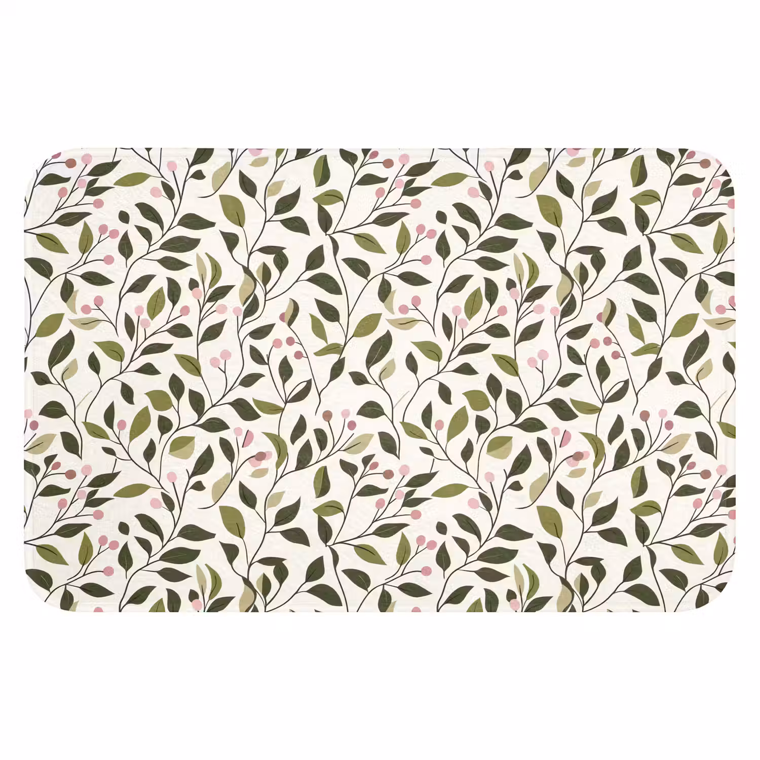 Bladeren - Bessen - Roze WCmat klein 1009 -3d
