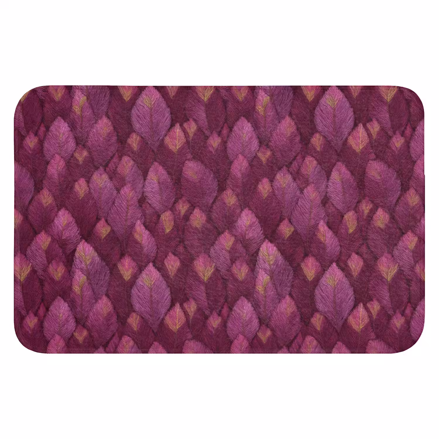 Bladeren - Patroon - Burgundy WCmat klein 1009 -3d