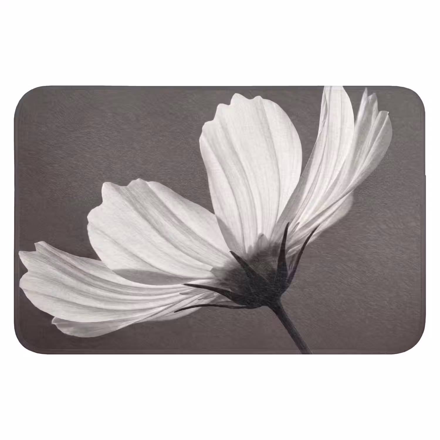 Bloem - Minimalistisch - Zwart - Wit WCmat klein -3d