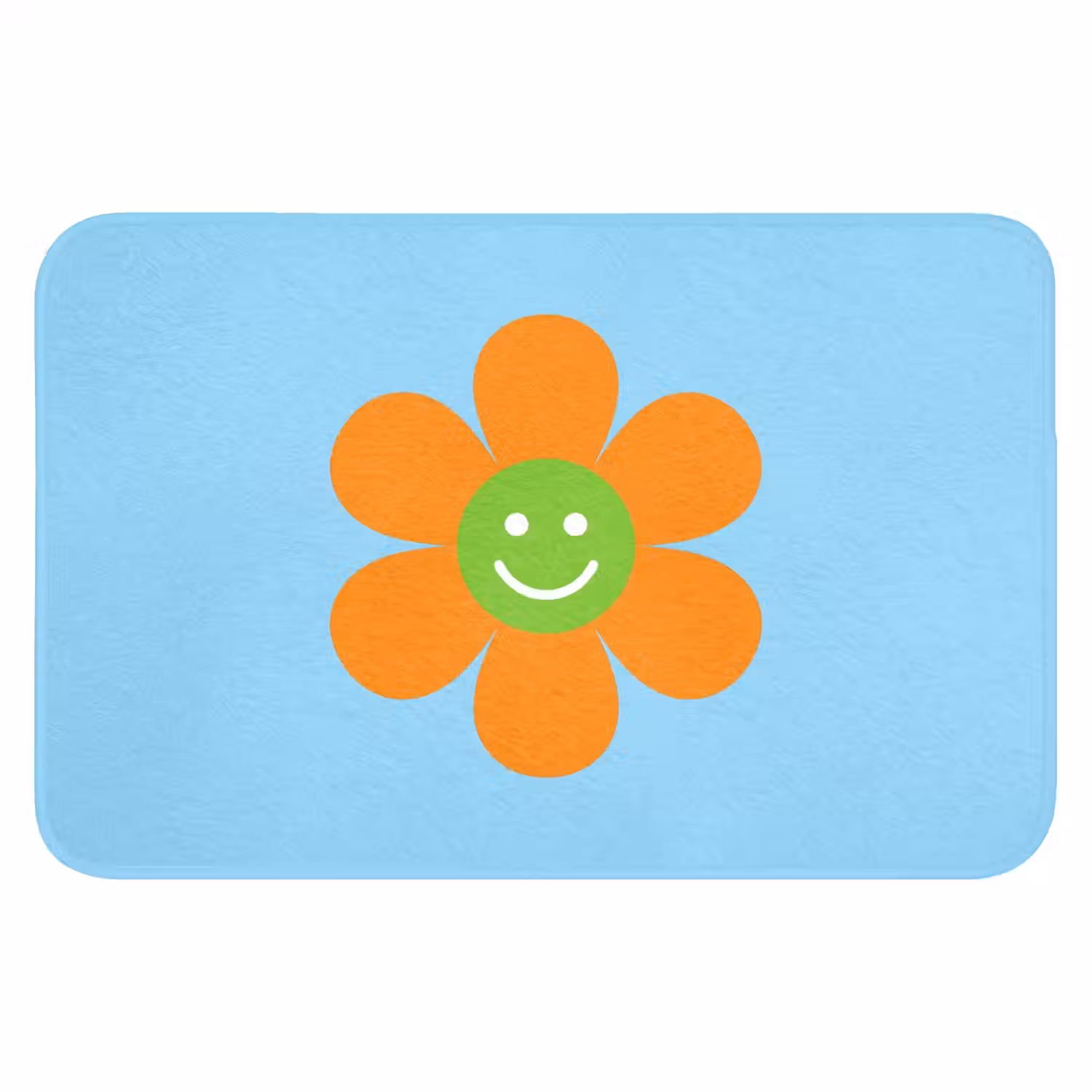Bloem - Smiley - Kleurrijk WCmat klein -3d