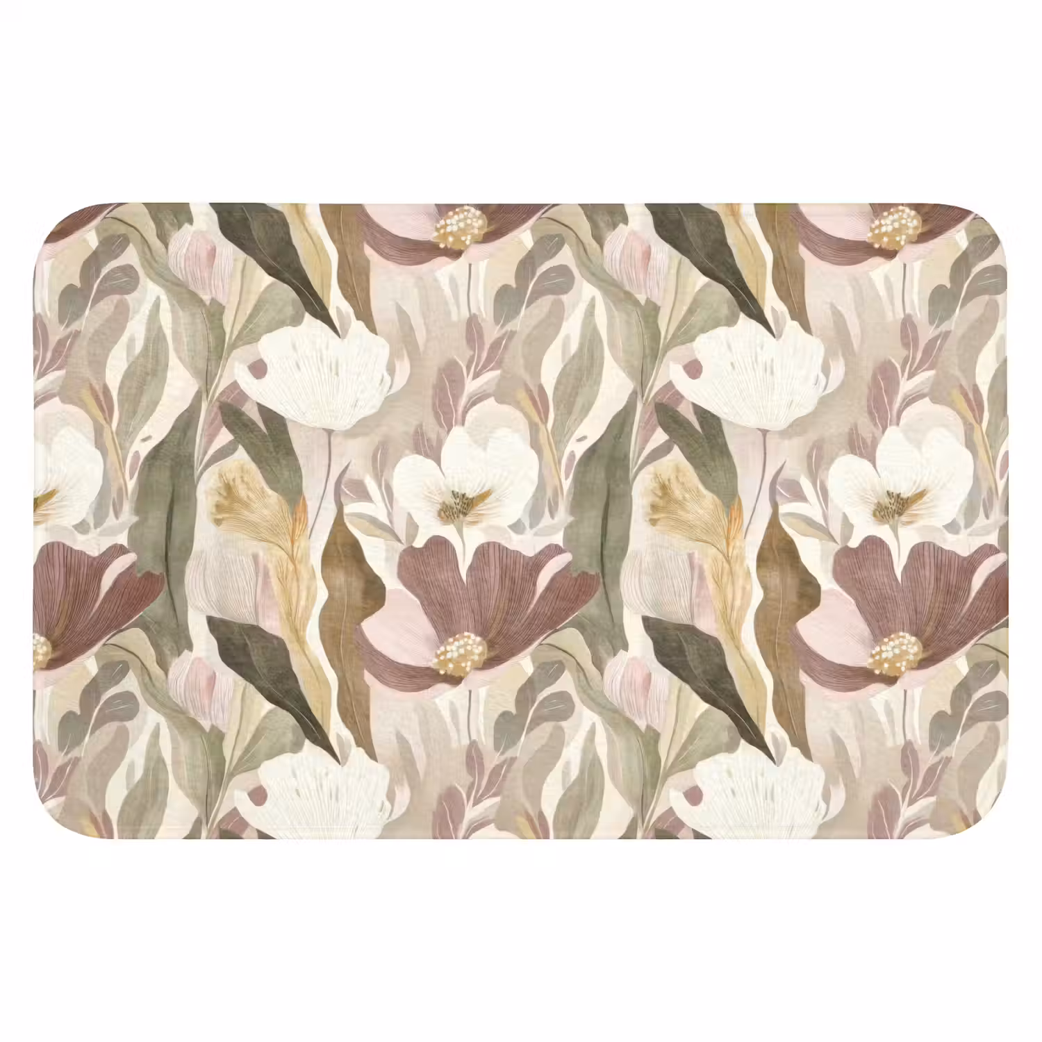 Bloemen - Aquarel - Kleurrijk WCmat klein 1009 -3d