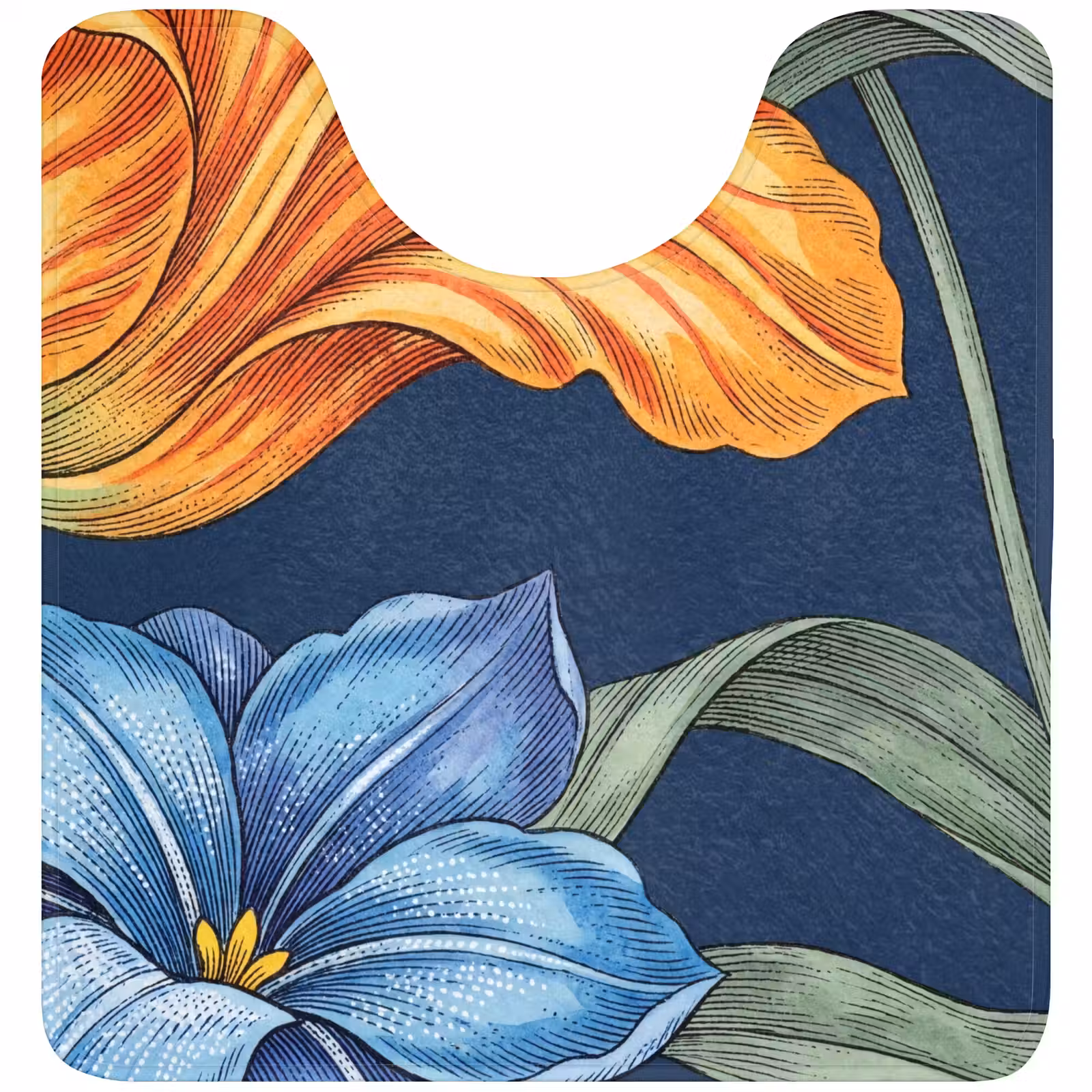 WC Mat - Bloemen - Botanisch - Patroon - Bloemen - Botanisch - Patroon WCmat U-uitsnede middel