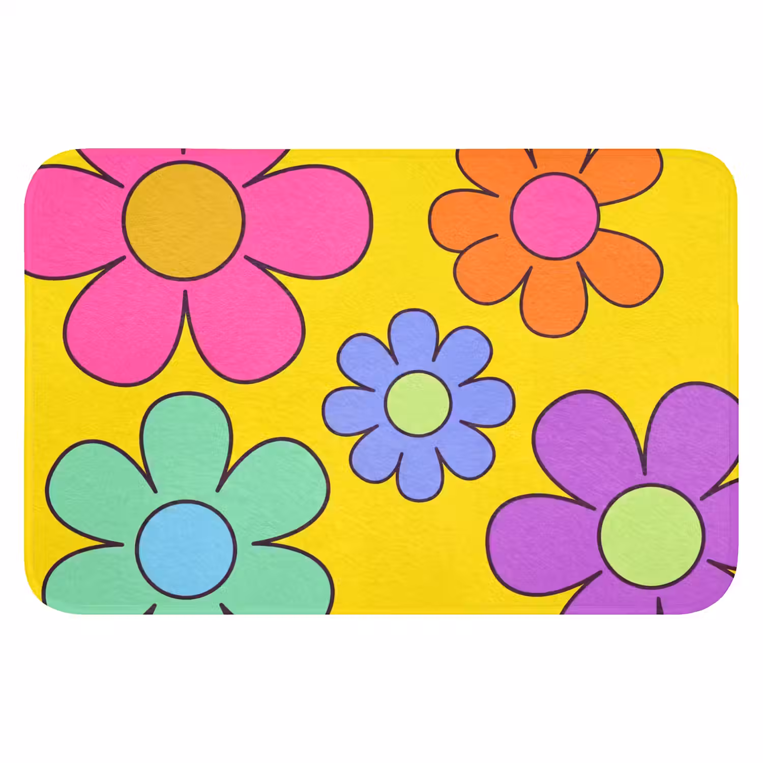 Bloemen - Illustratie - Kleurrijk WCmat klein -3d