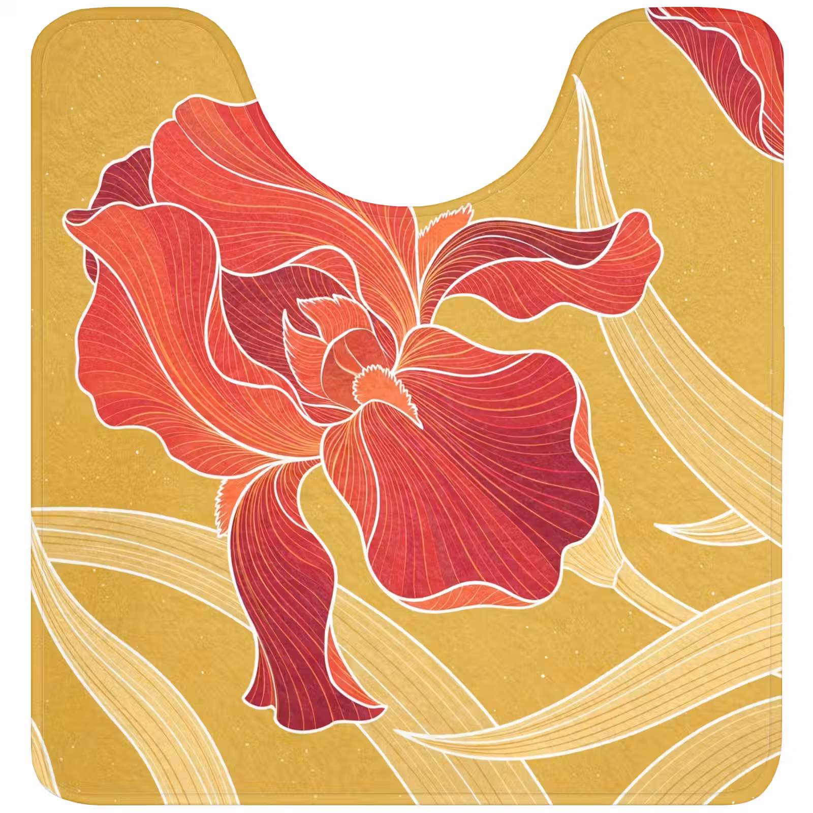 WC Mat - Bloemen - Illustratie - Rood - Bloemen - Illustratie - Rood WCmat U-uitsnede middel