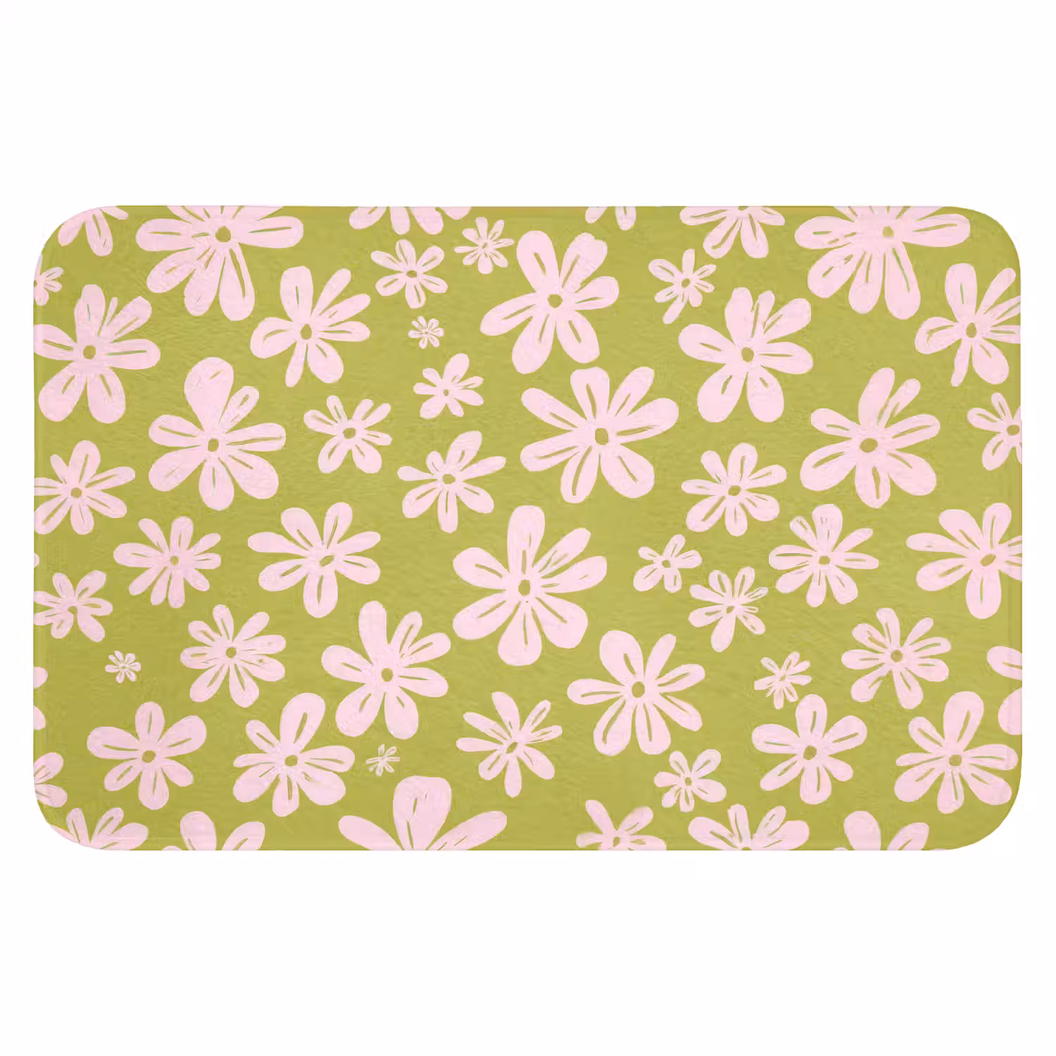 Bloemen - Roze - Getekend - Patroon WCmat klein -3d