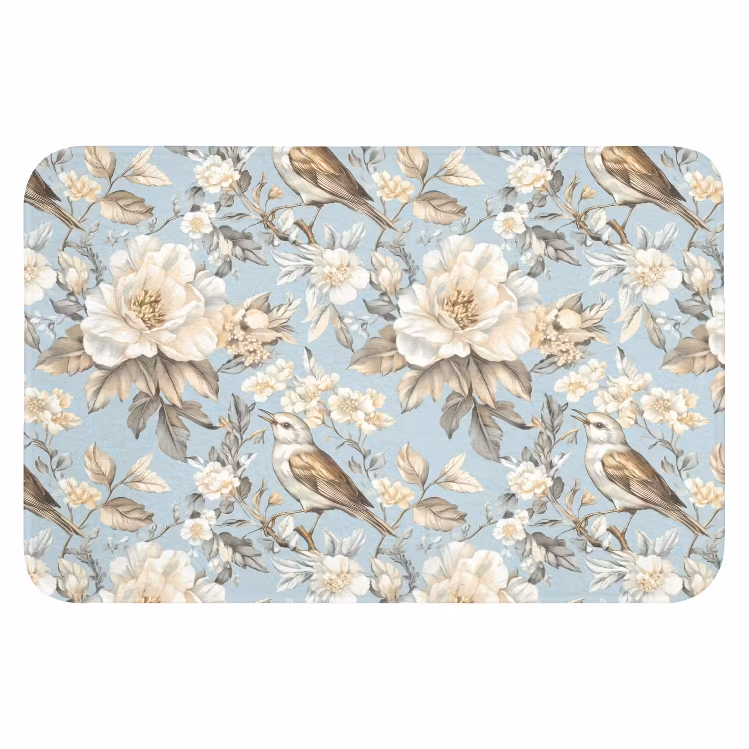 Botanisch - Zangvogel - Blauw WCmat klein 1009 -3d