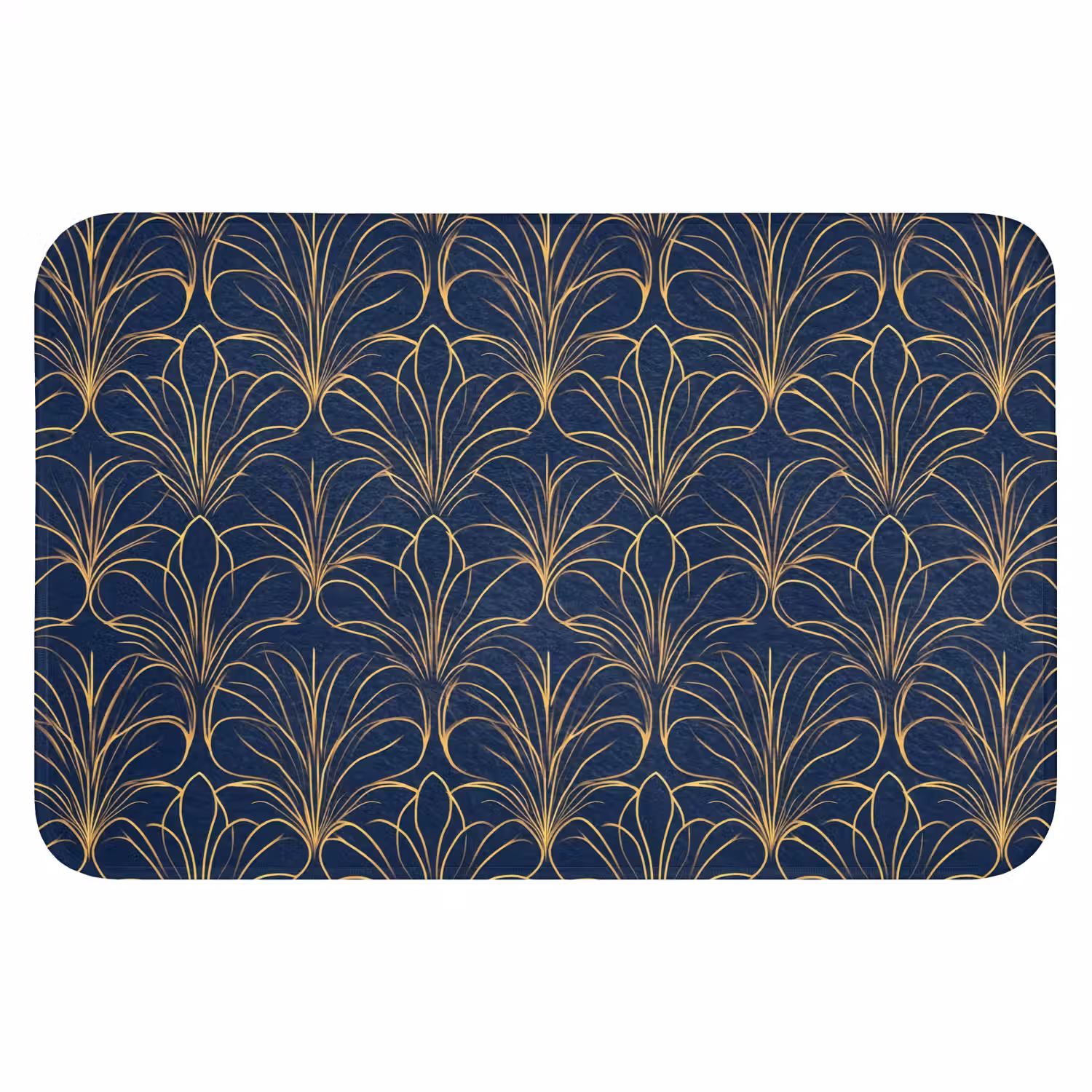 Deco - Waaier - Blauw WCmat klein 1009 -3d
