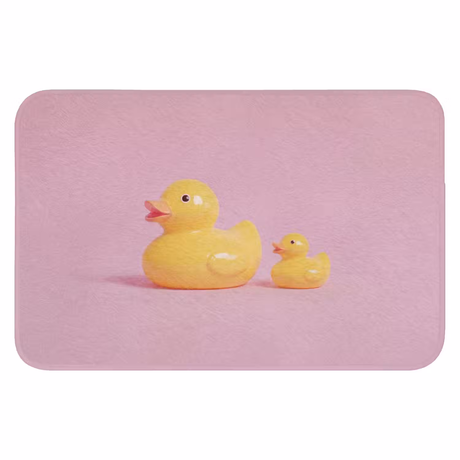 Eendjes - Vrolijk - Roze WCmat klein -3d