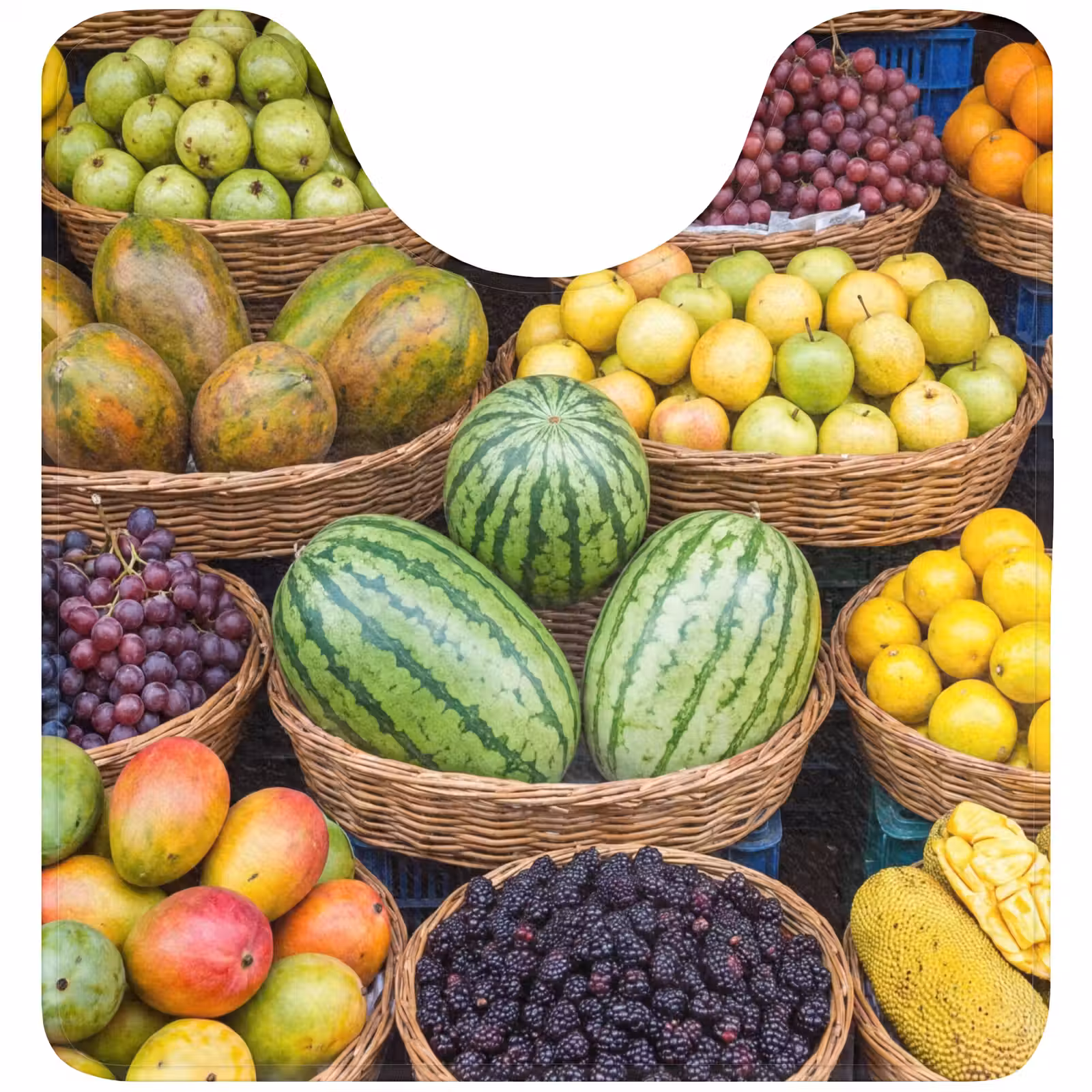 WC Mat - Fruit - Markt - Kleurrijk - Fruit - Markt - Kleurrijk WCmat U-uitsnede middel