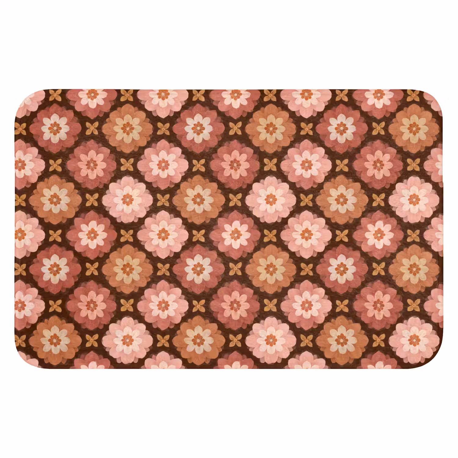 Geometrisch - Bloemen - Kleurrijk WCmat klein 1009 -3d