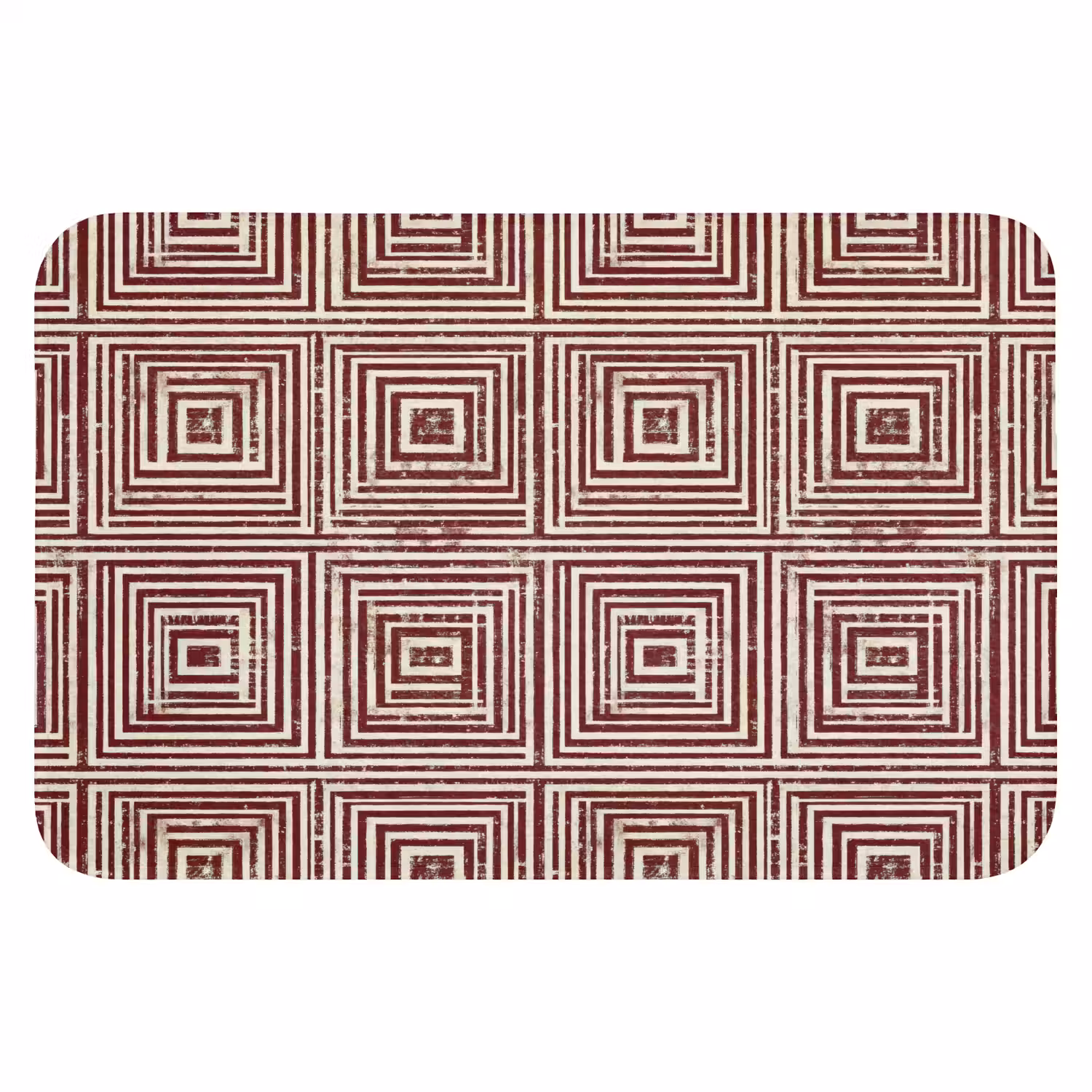 Geometrisch - Patroon - Rood WCmat klein 1009 -3d