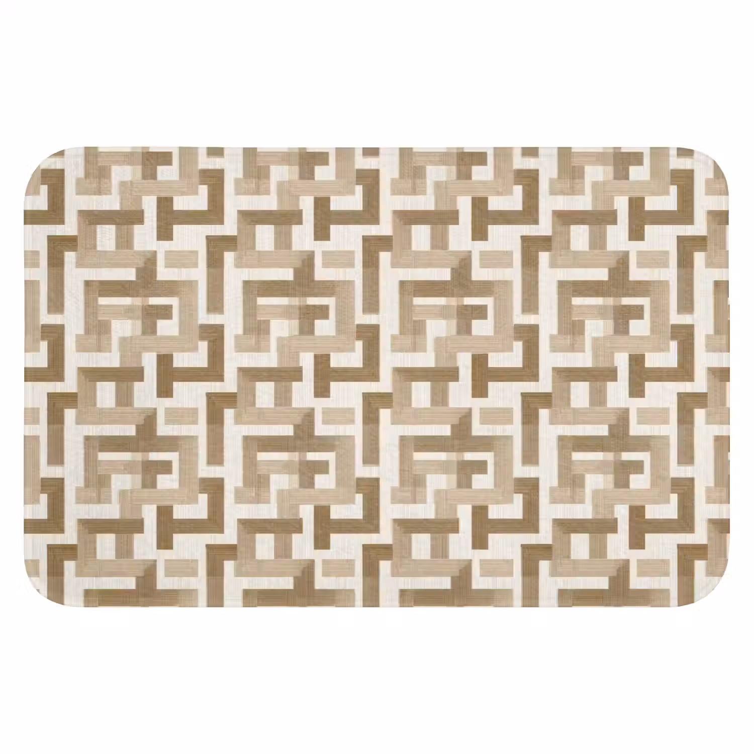 Geometrisch - Retro - Bruin WCmat klein 1009 -3d